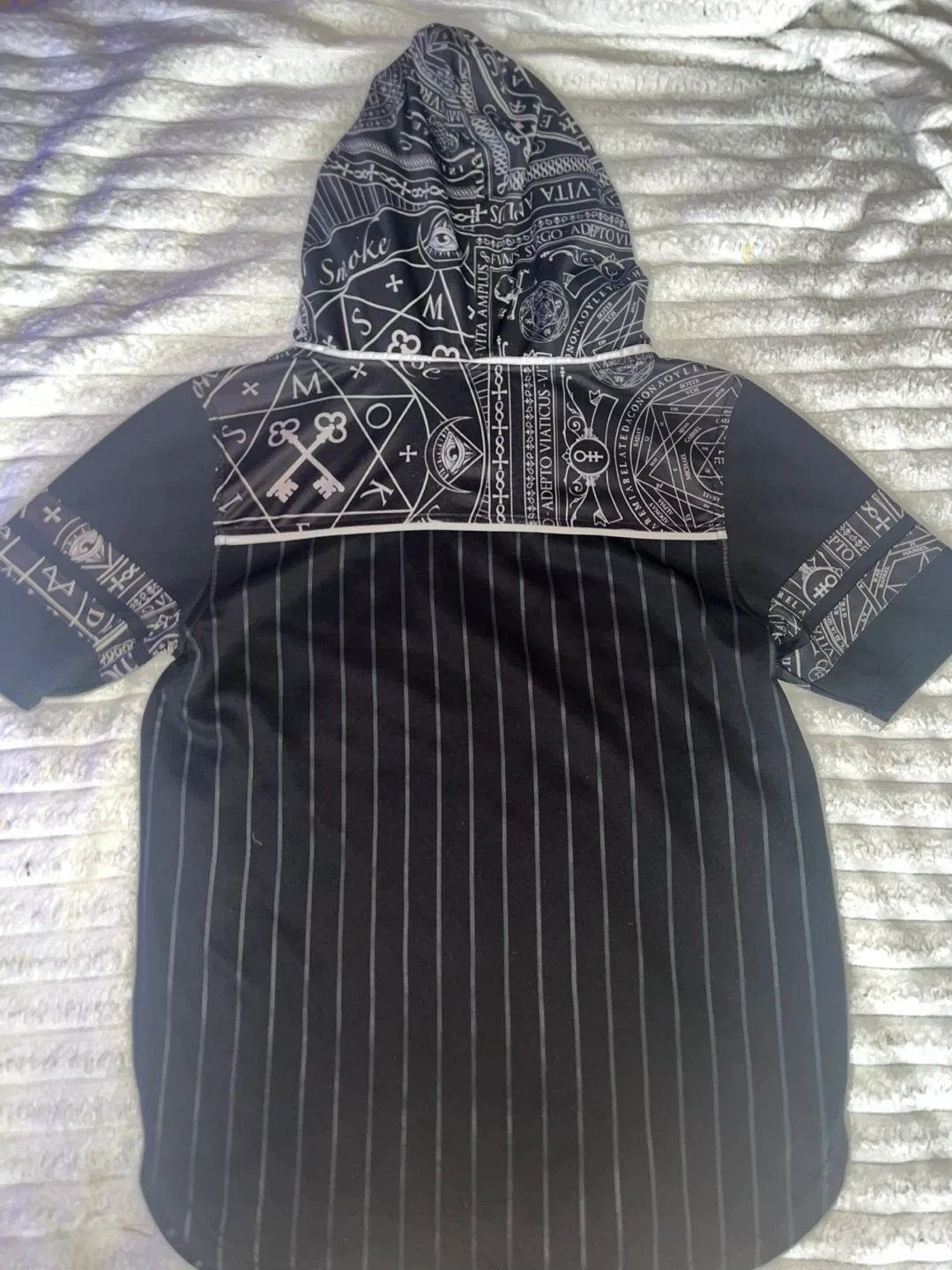 Black Striped Graphic Hoodie Shirt image indicator(6)