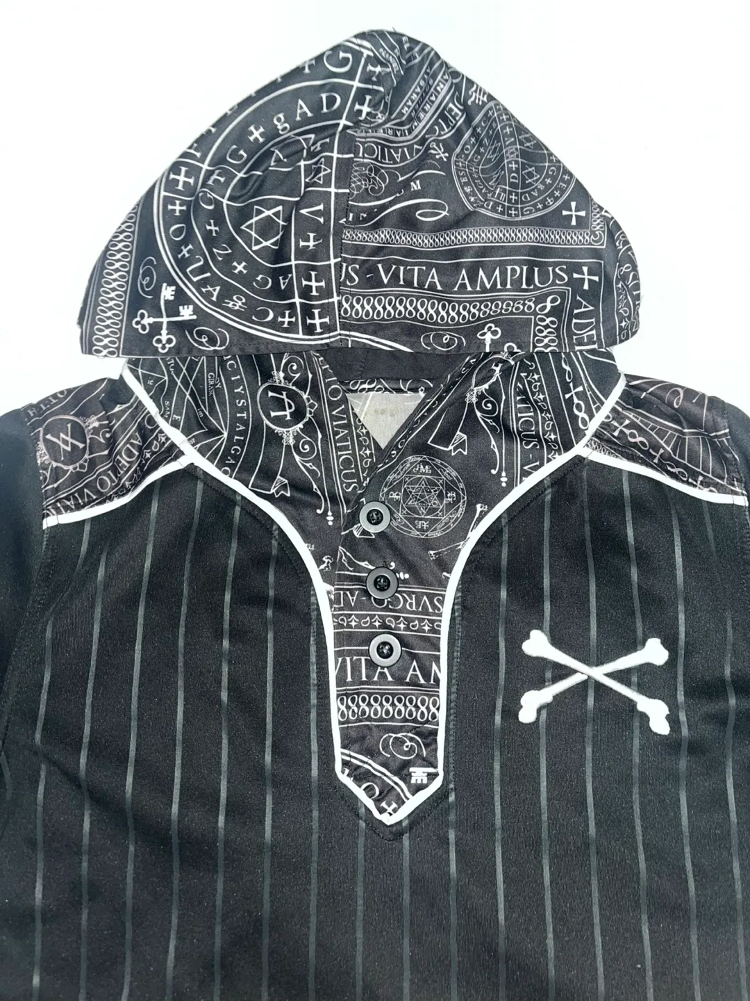 Black Striped Graphic Hoodie Shirt image indicator(2)