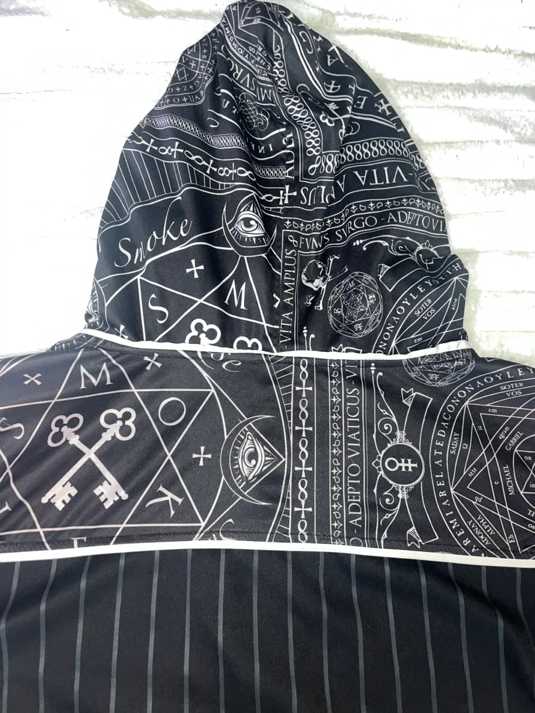 Black Striped Graphic Hoodie Shirt image indicator(7)