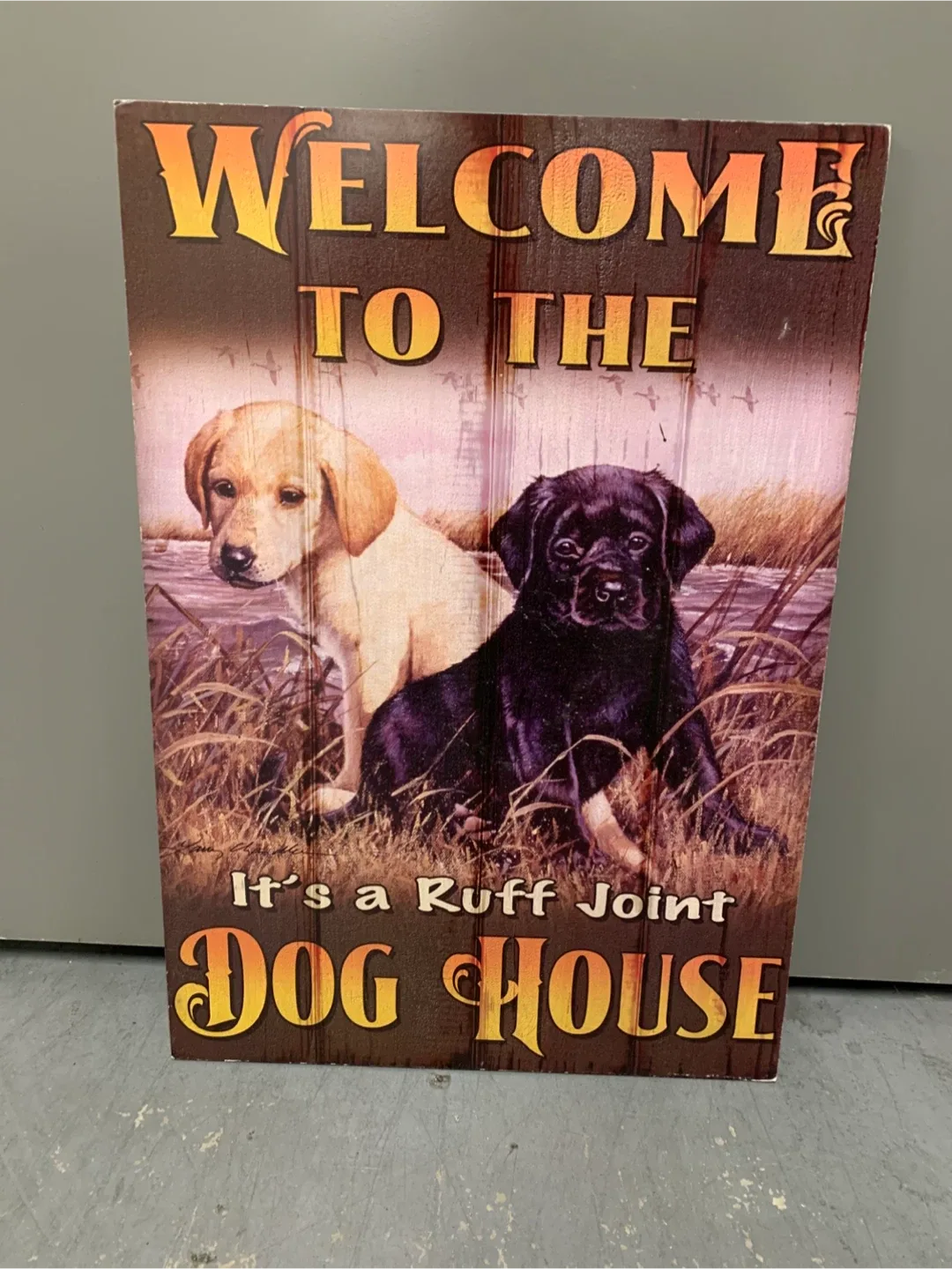 Wall Art Laminated Dog House Decor