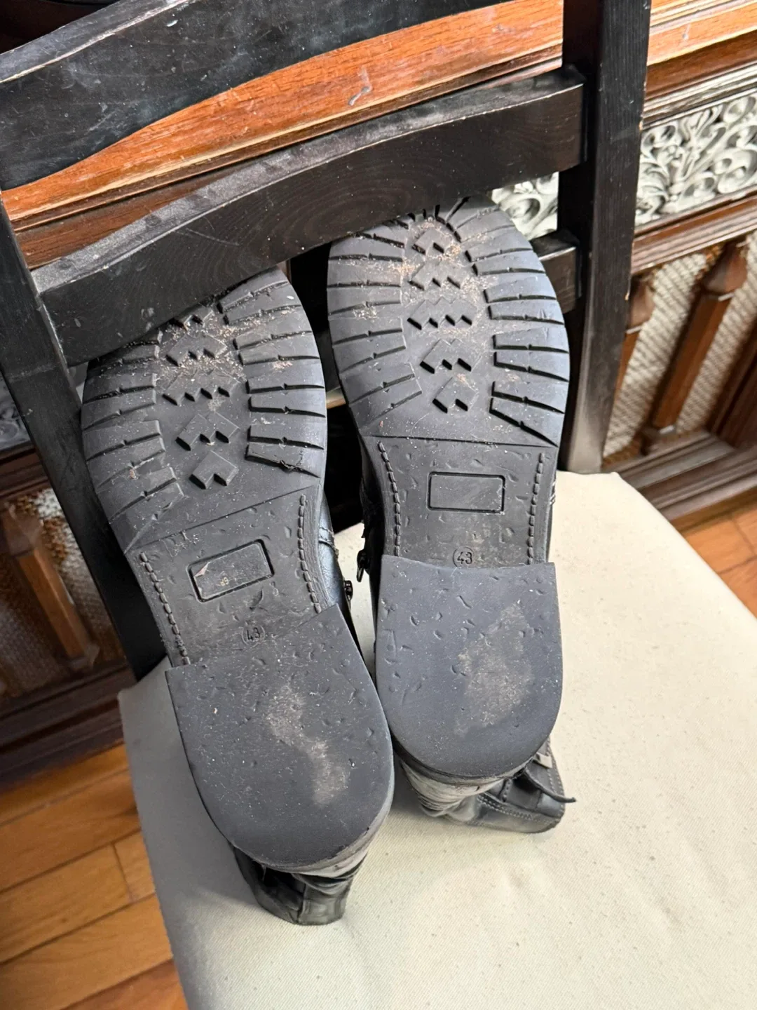 Black Leather Motorcycle Boots made in Italy by Bata image indicator(9)