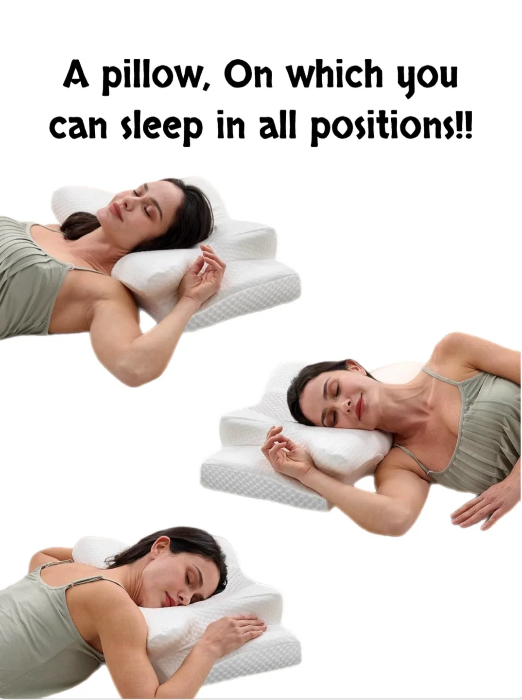 All Position Sleeping Pillow - White & Gray image indicator(2)