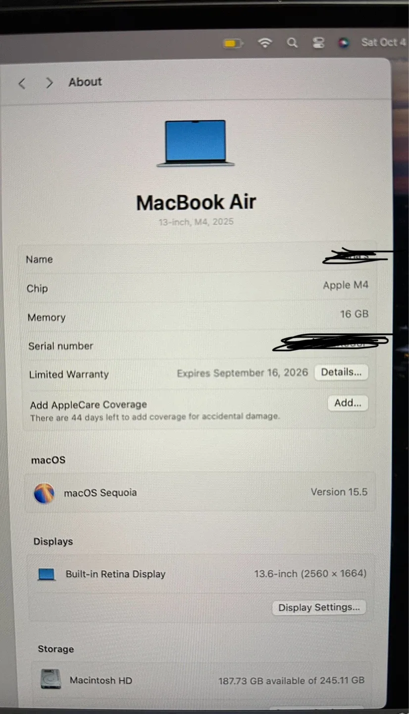 Apple MacBook Air 13-inch M4 16GB image indicator(4)