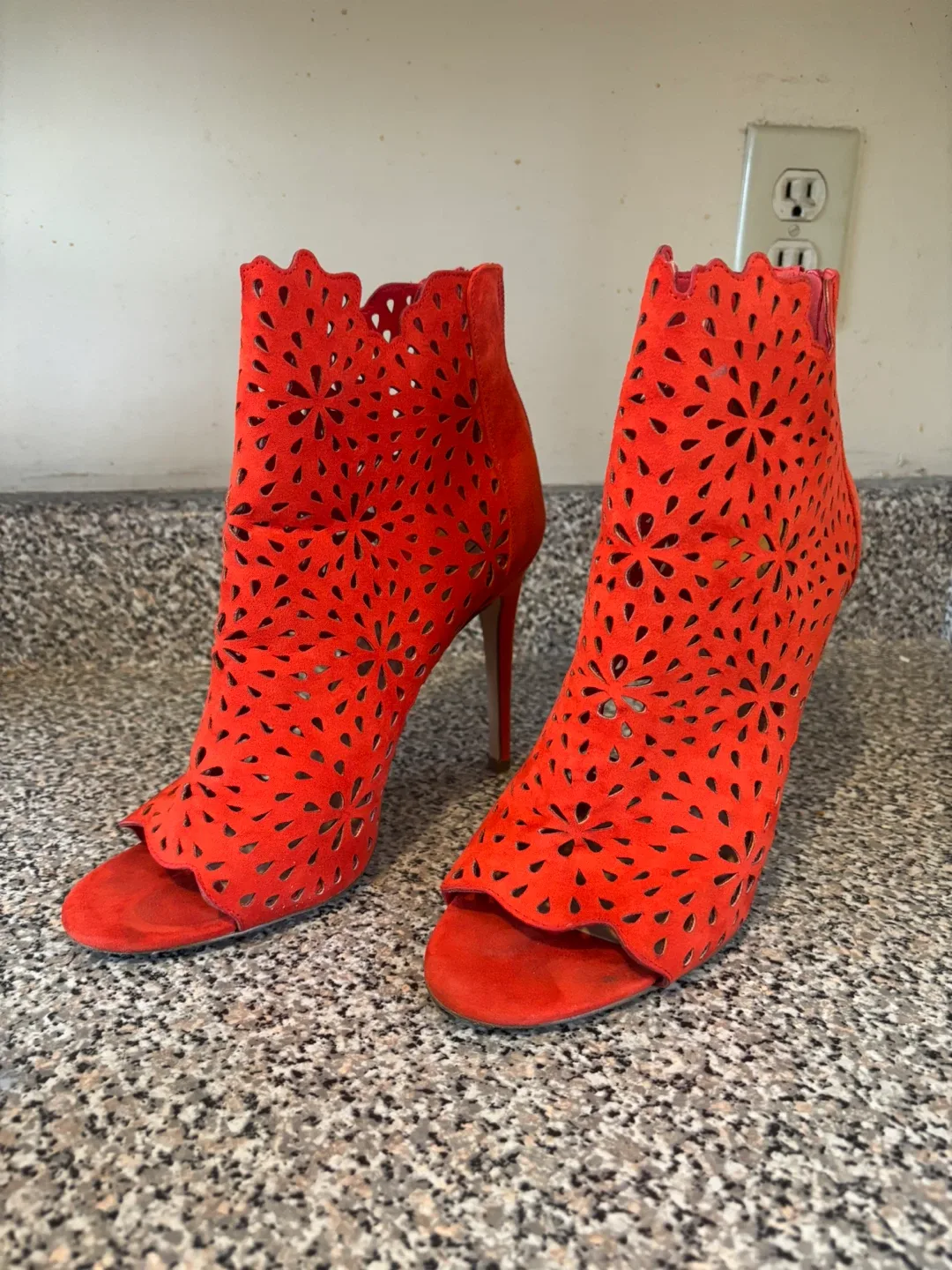 Aldo Red Suede Heels