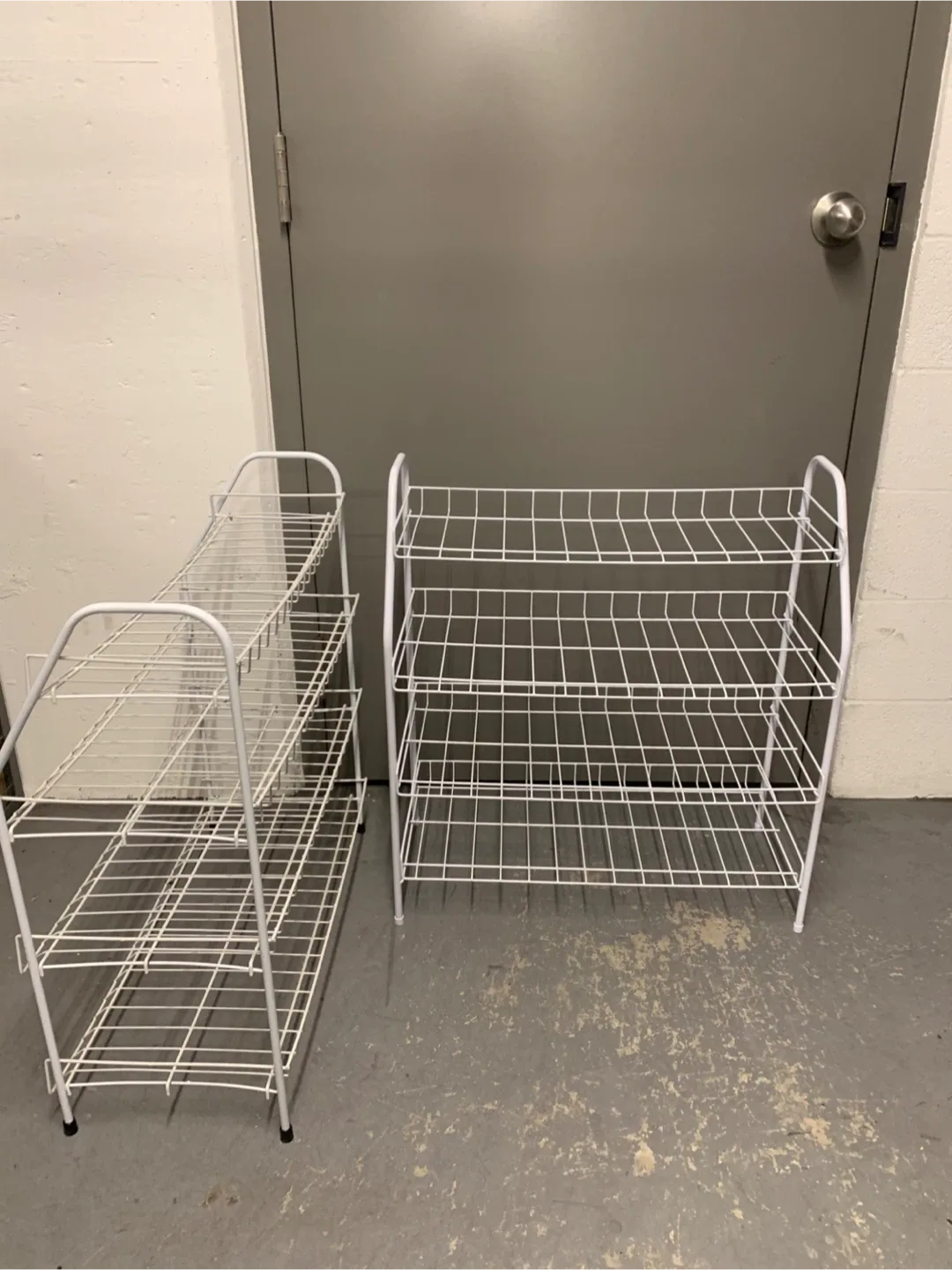 2 White Wire Shoe Racks image indicator(3)