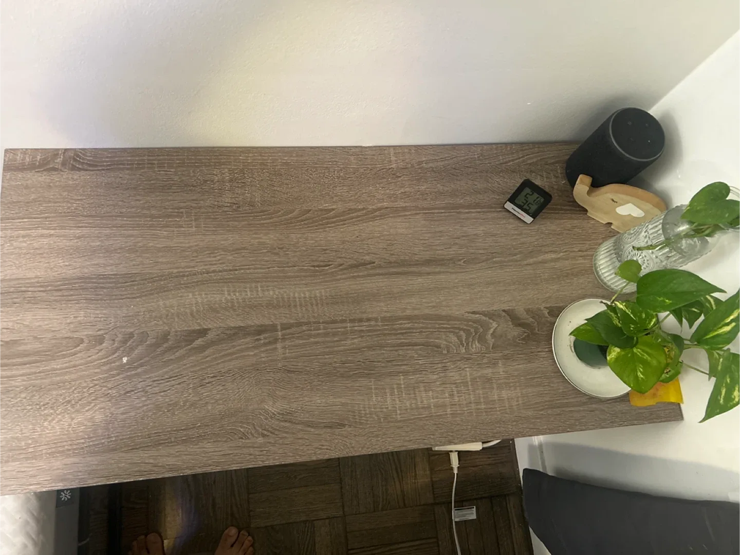 Wood Desk with Black Metal Legs