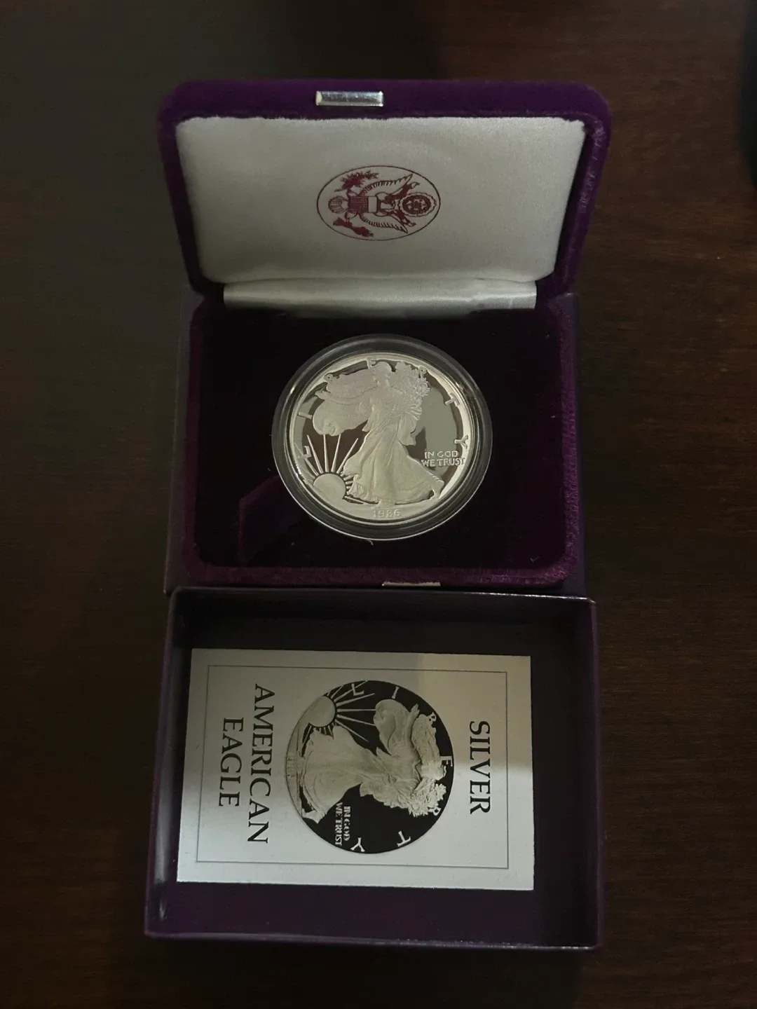 American Eagle One Ounce Silver proof Coa and box image indicator(3)
