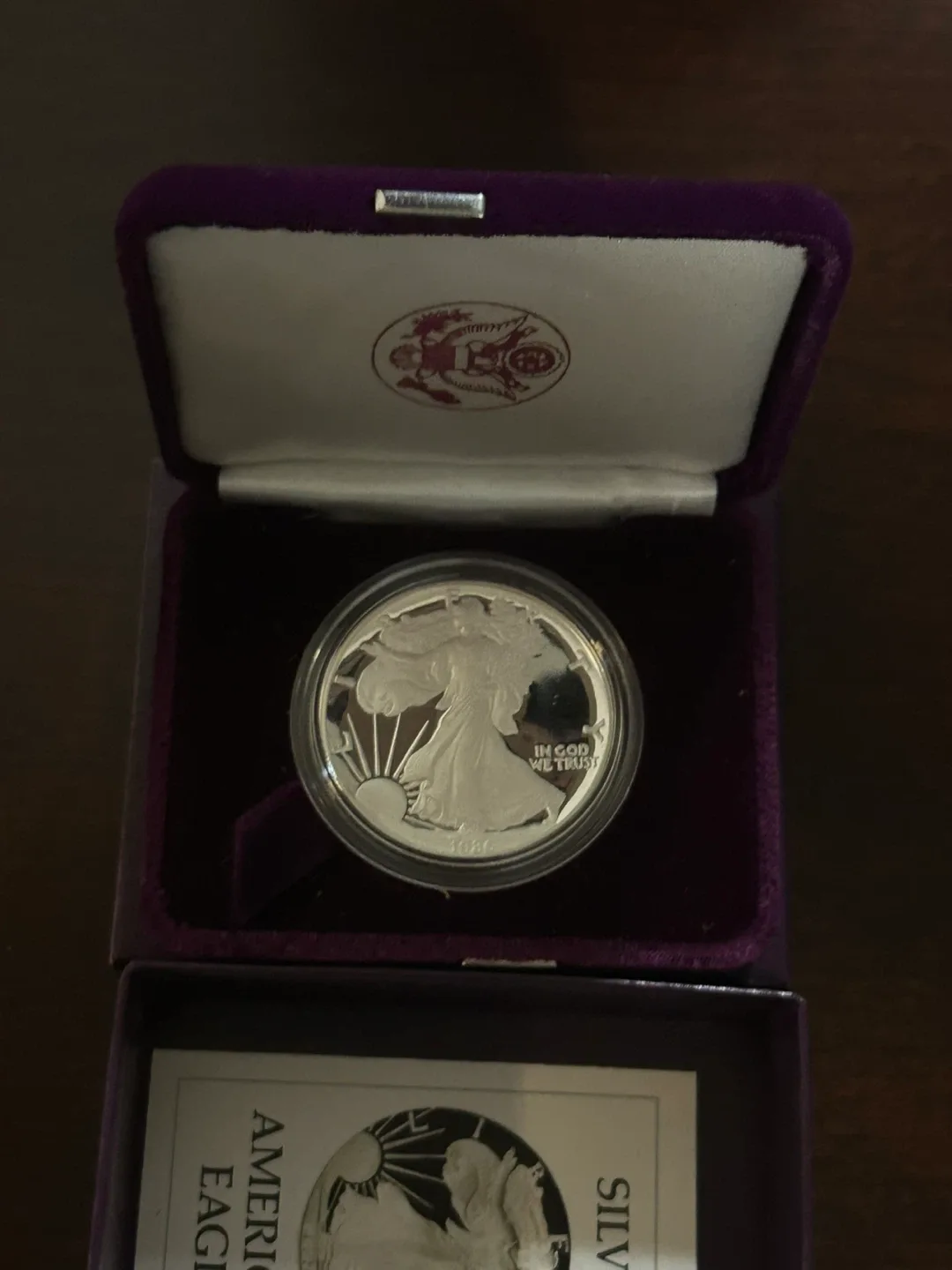 American Eagle One Ounce Silver proof Coa and box image indicator(4)