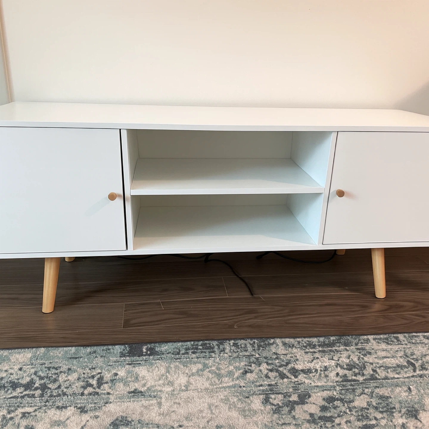 HOMCOM White TV Stand - Fits up to 55" TVs