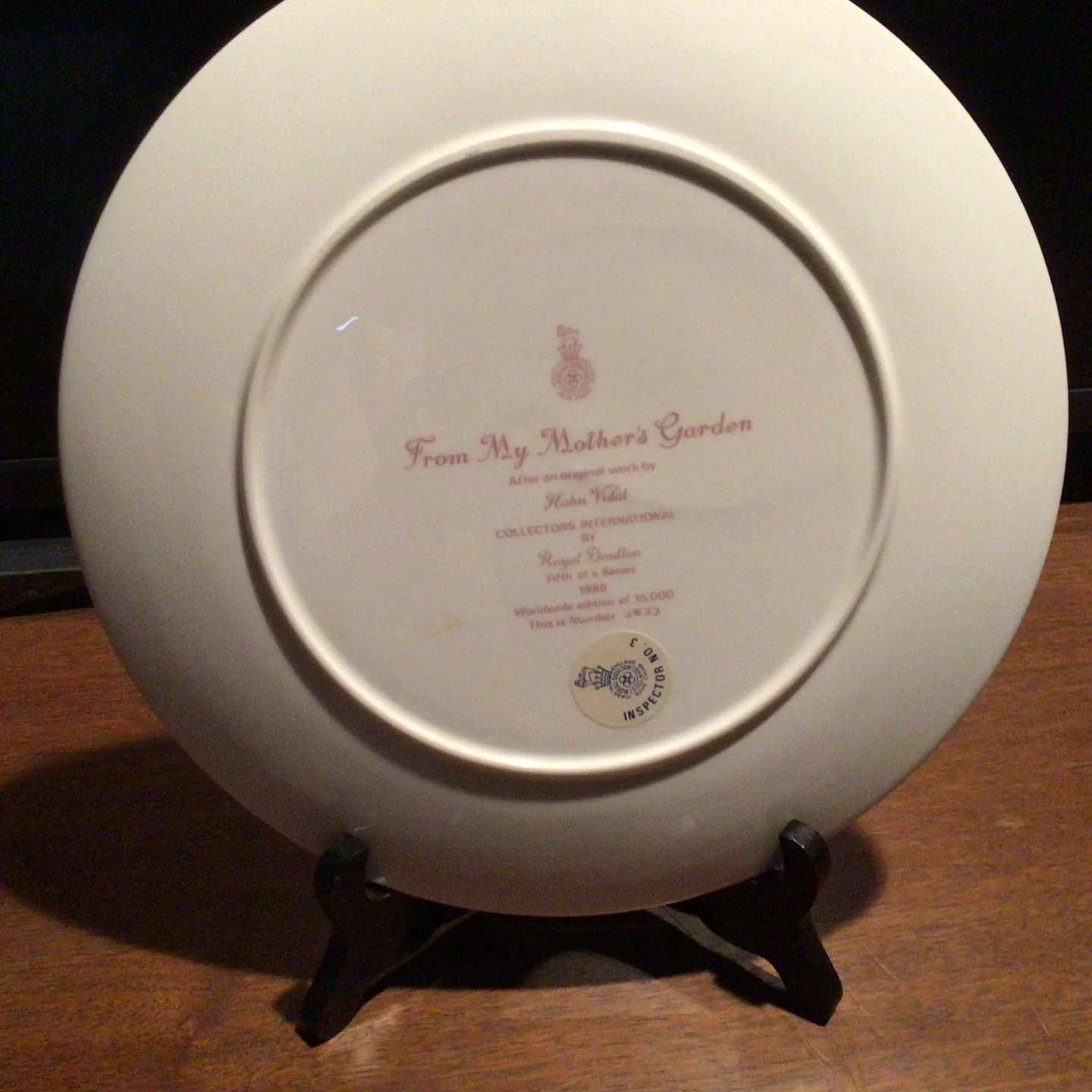 Royal Doulton 'From My Mother's Garden' Plate