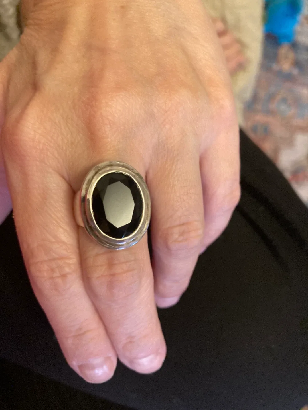 Sterling Silver Ring w/ Black Onyx Size 6.5 image indicator(3)