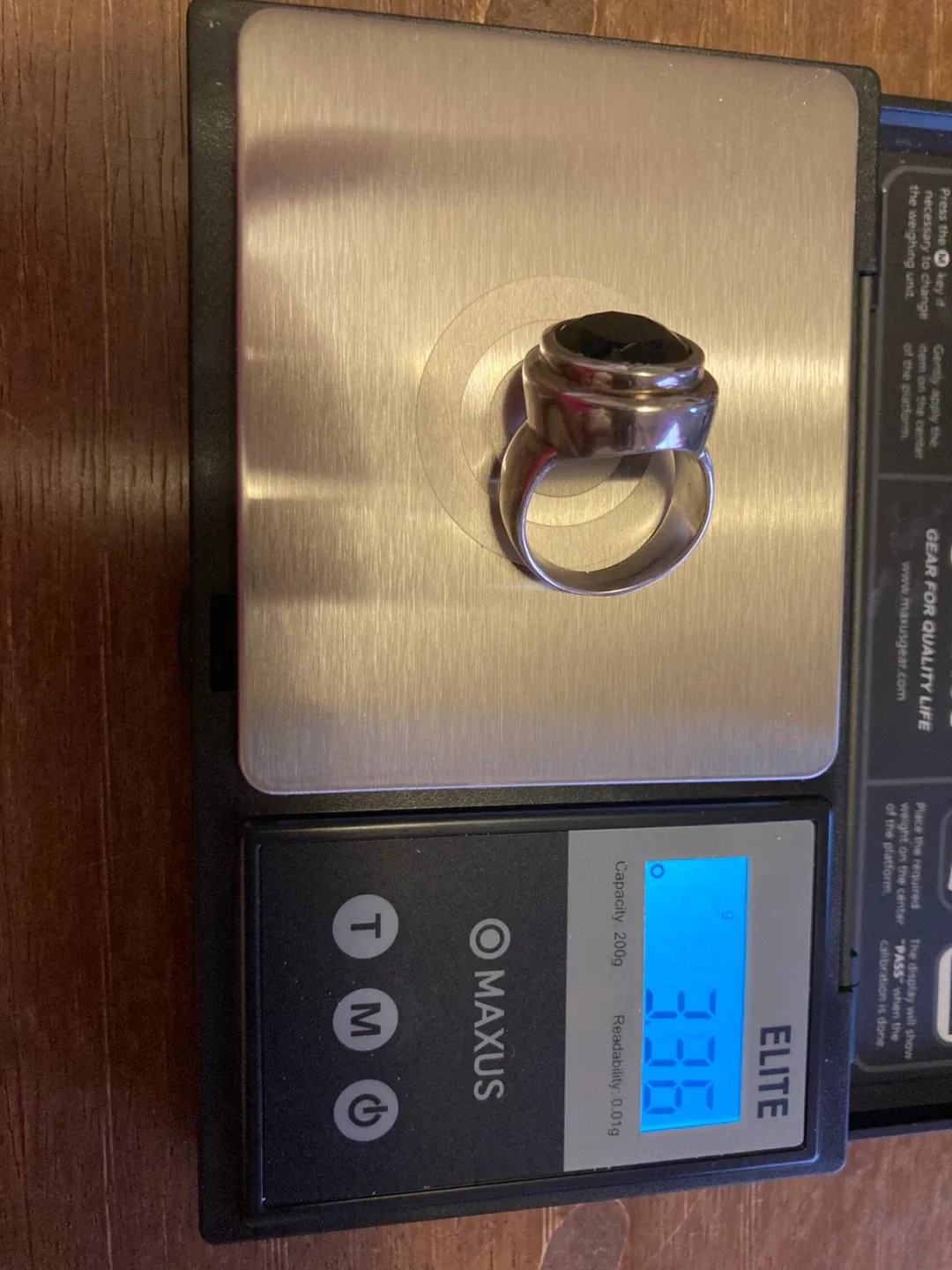 Sterling Silver Ring w/ Black Onyx Size 6.5 image indicator(5)