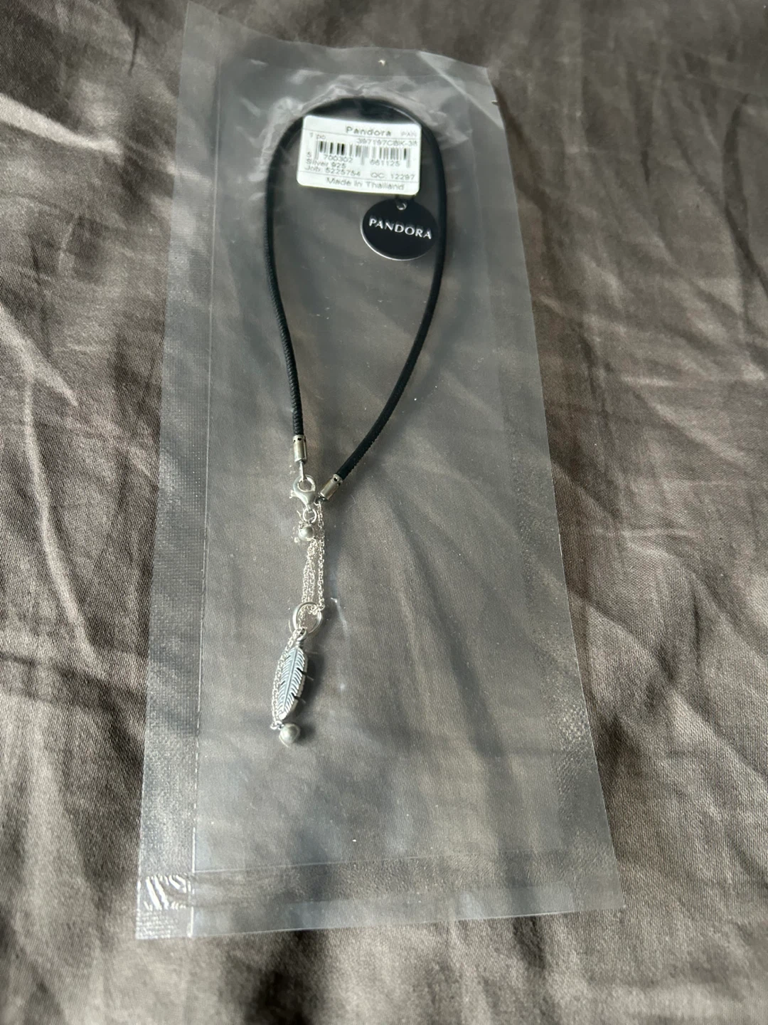 Pandora Feather Charm Necklace - New in Package!