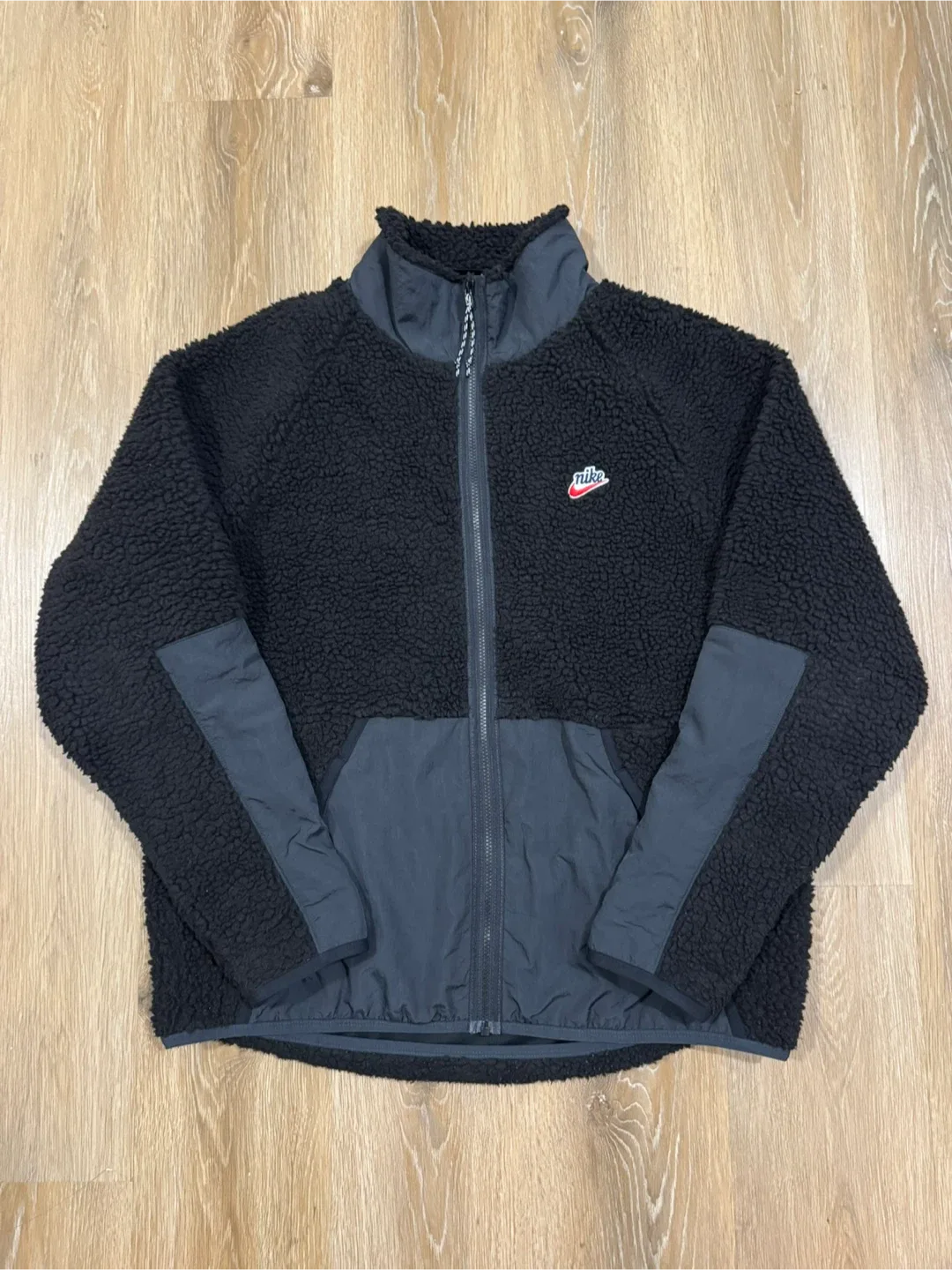 Nike Mens Black Sherpa Fleece Jacket Size XL