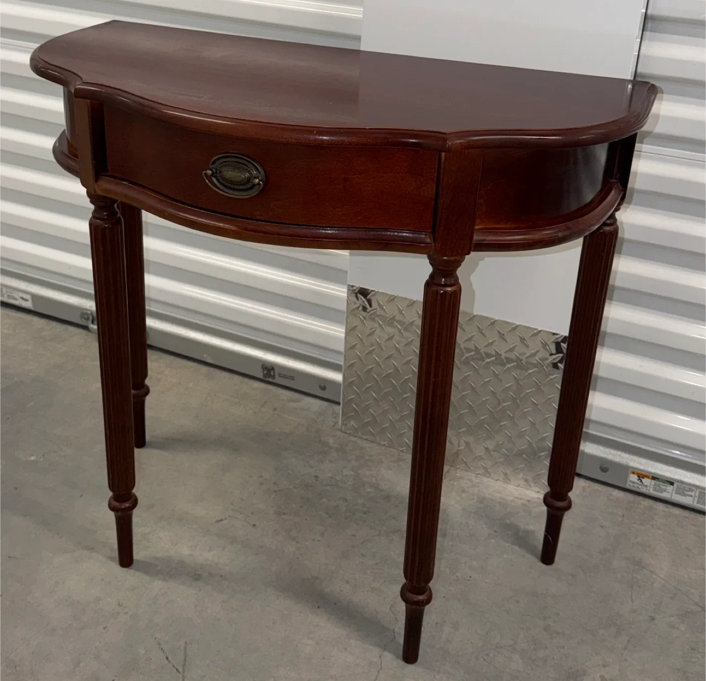 Dark Wood Half-Moon Console Table image indicator(2)