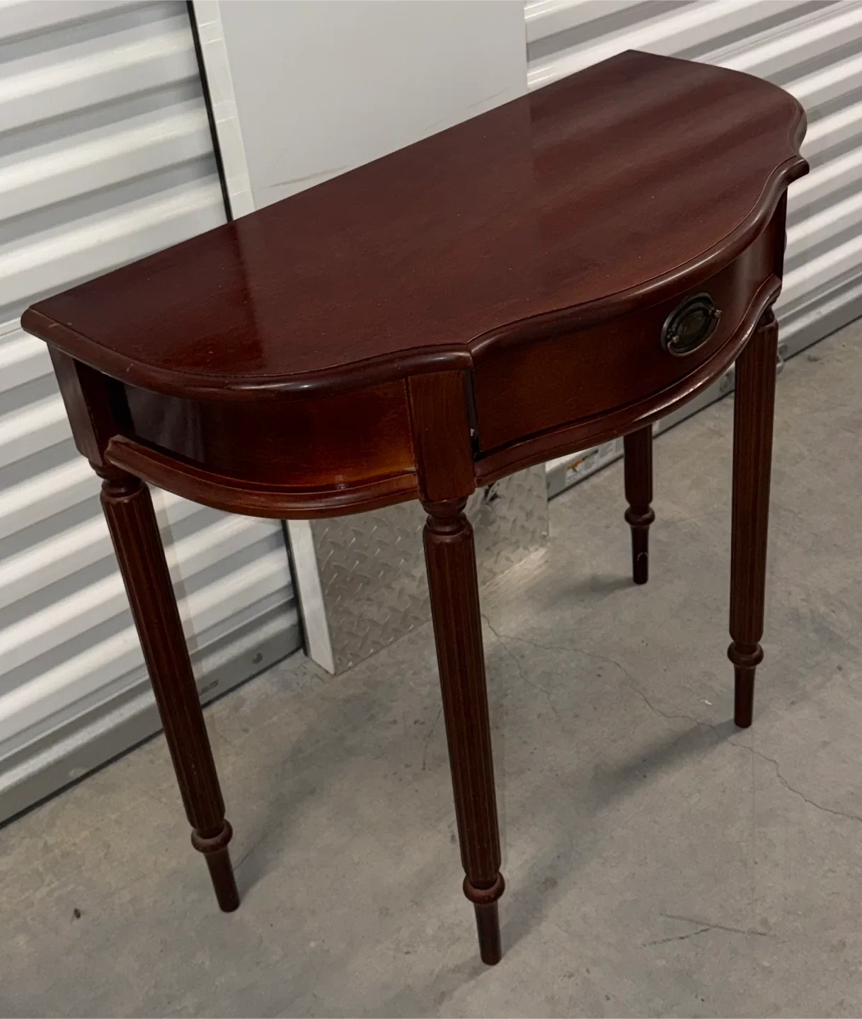 Dark Wood Half-Moon Console Table image indicator(4)