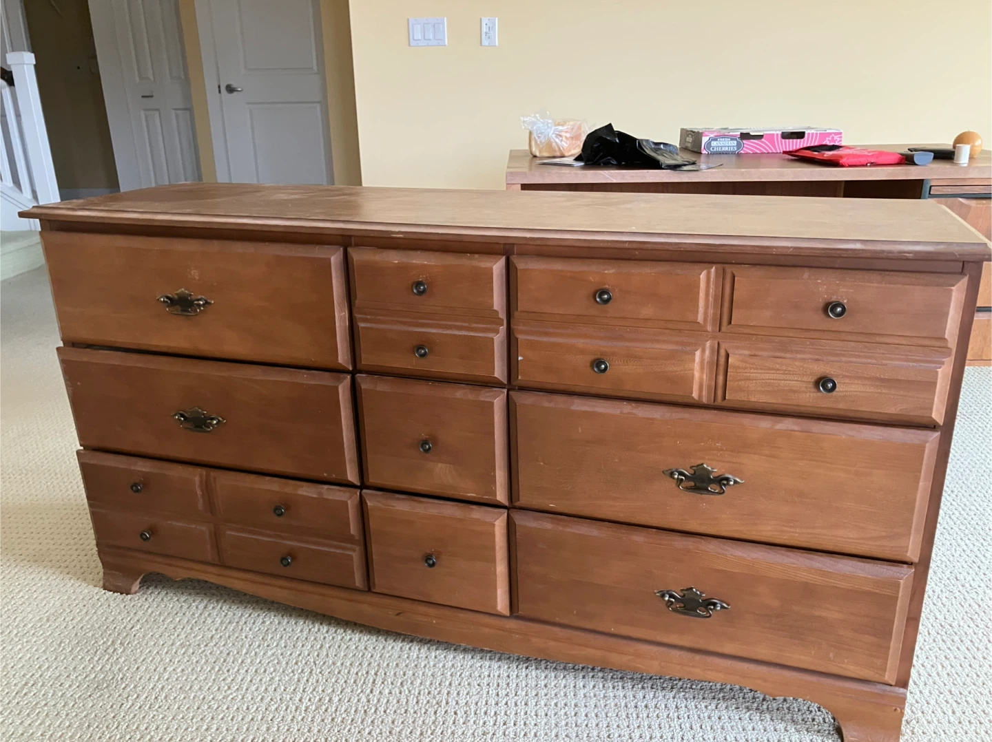 Wooden Dresser with 9 Drawers