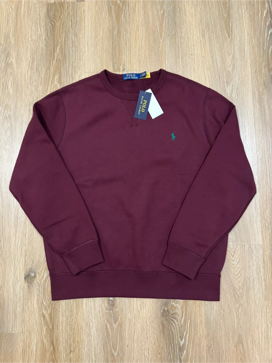 Ralph Lauren Mens Maroon Crewneck Shirt Size Large