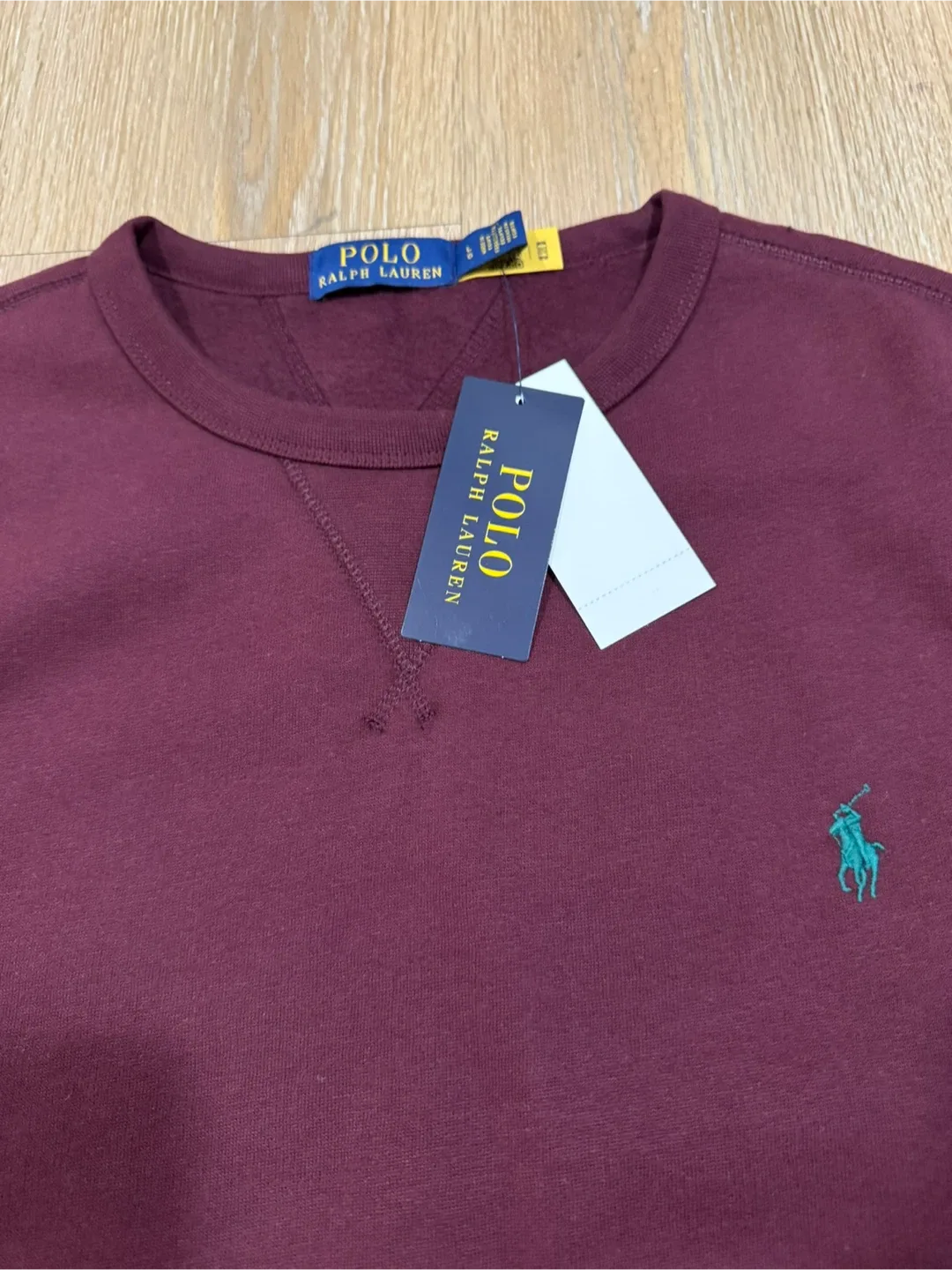 Ralph Lauren Mens Maroon Crewneck Shirt Size Large image indicator(2)