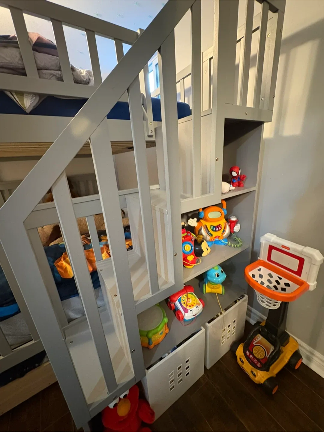 Grey Bunk Bed with Stairs & Storage image indicator(3)