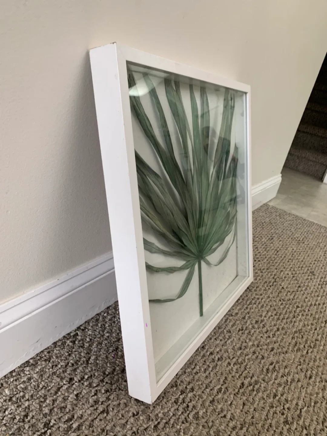 Framed Palm Leaf Art - White Frame / wall artwork / home decor image indicator(4)
