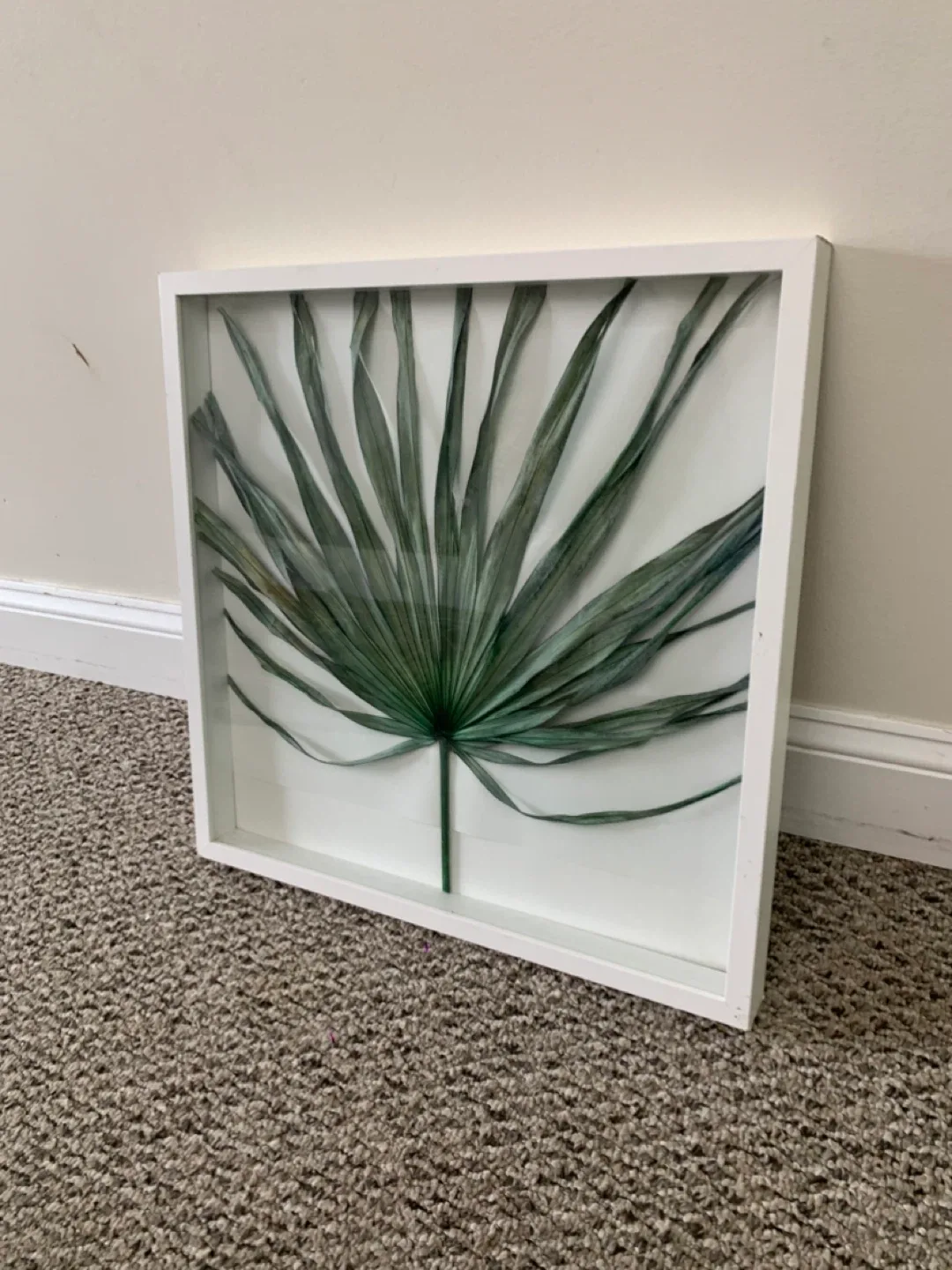 Framed Palm Leaf Art - White Frame / wall artwork / home decor image indicator(3)
