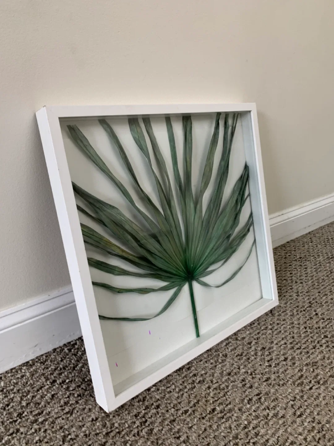 Framed Palm Leaf Art - White Frame / wall artwork / home decor