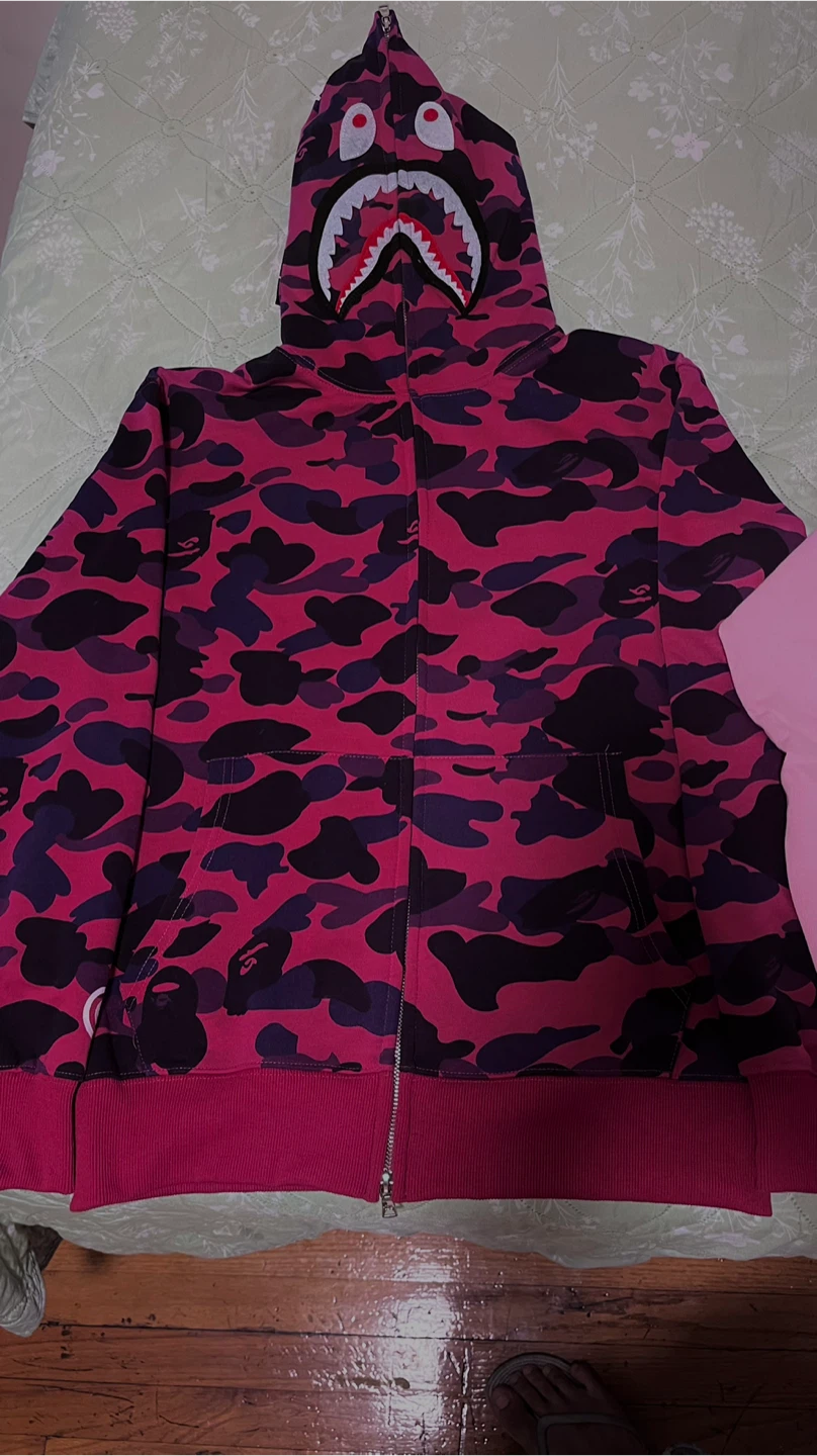 BAPE purple Camo Shark Hoodie