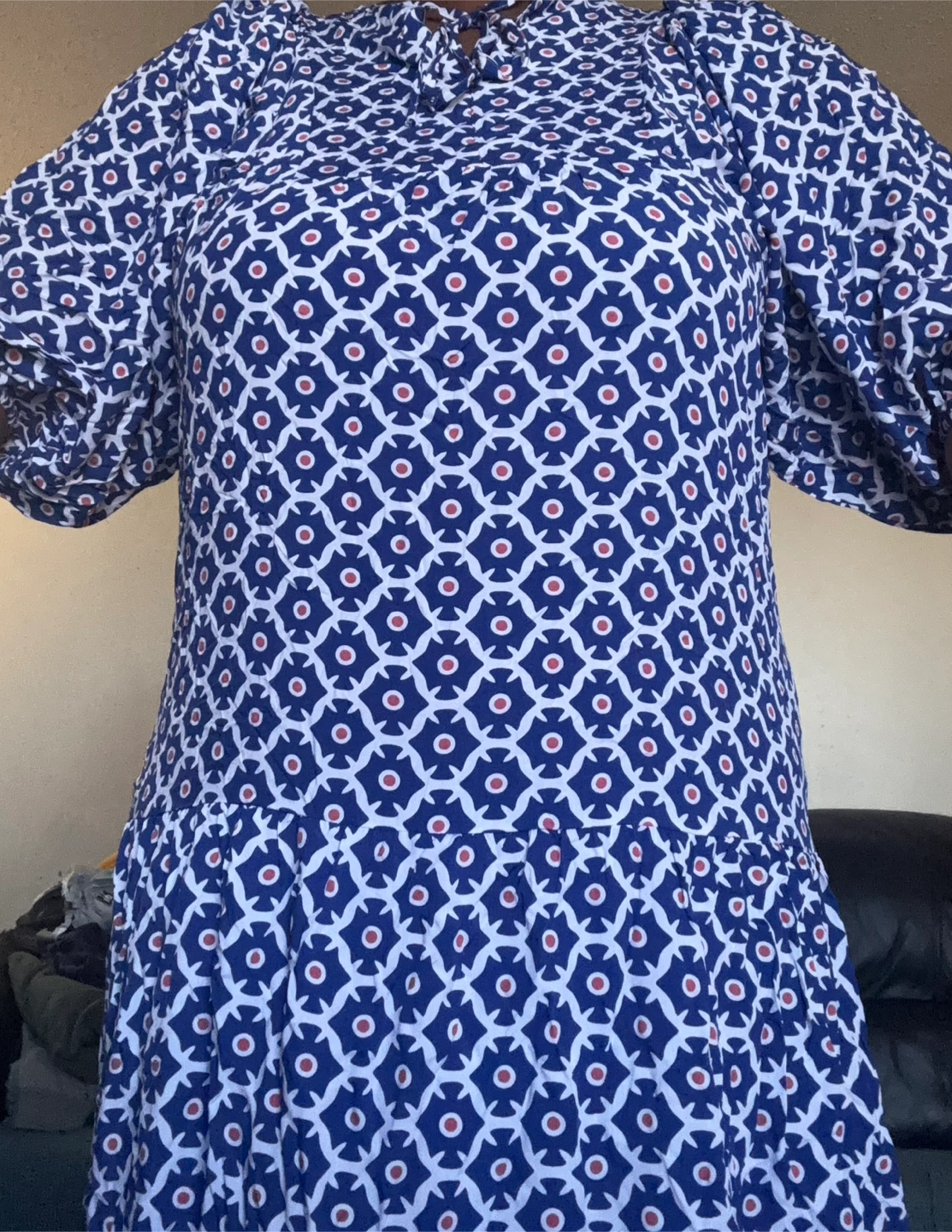 Talbots Dress - Blue, White, Red Pattern