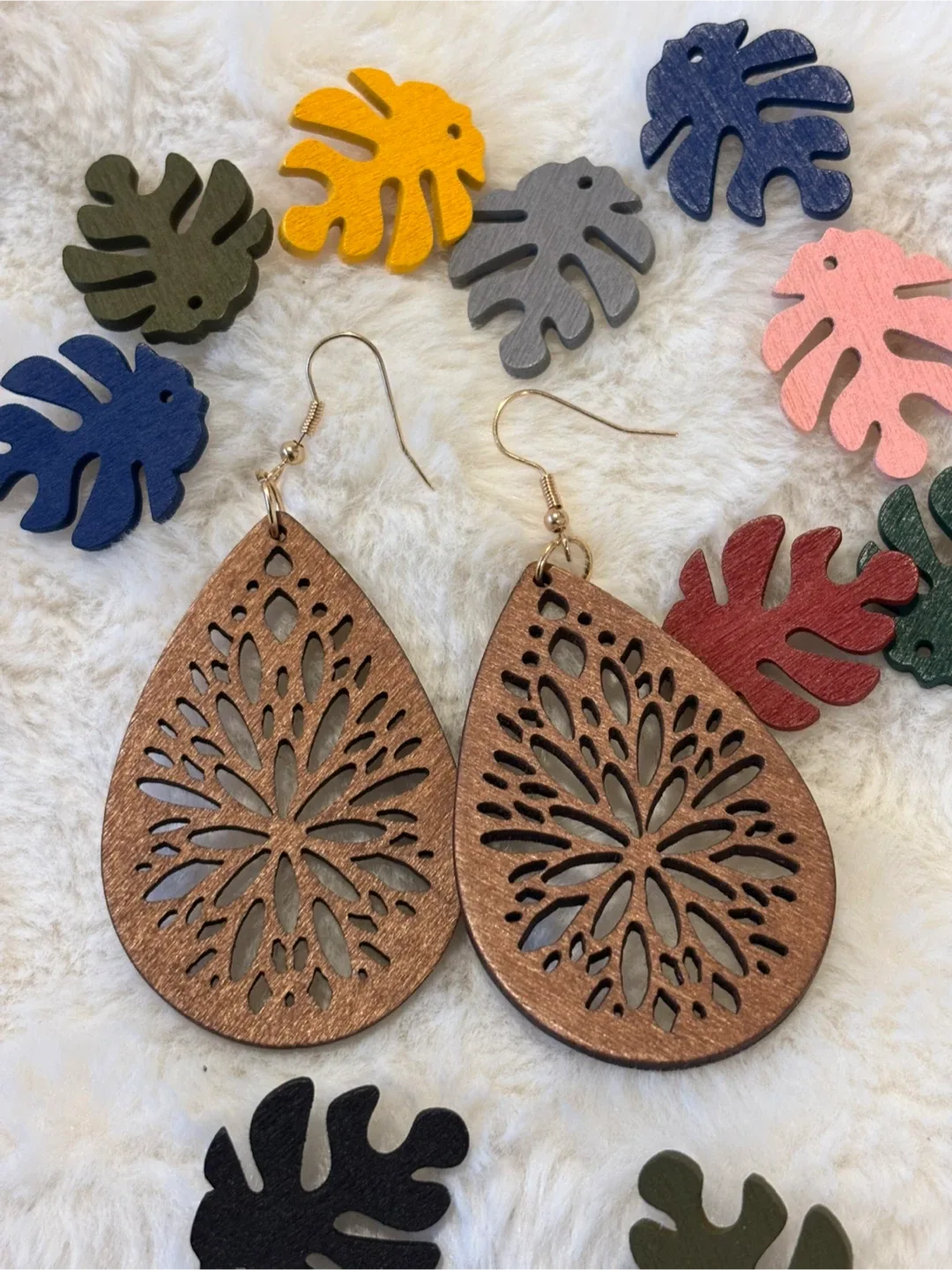 Wooden Dangle Earrings