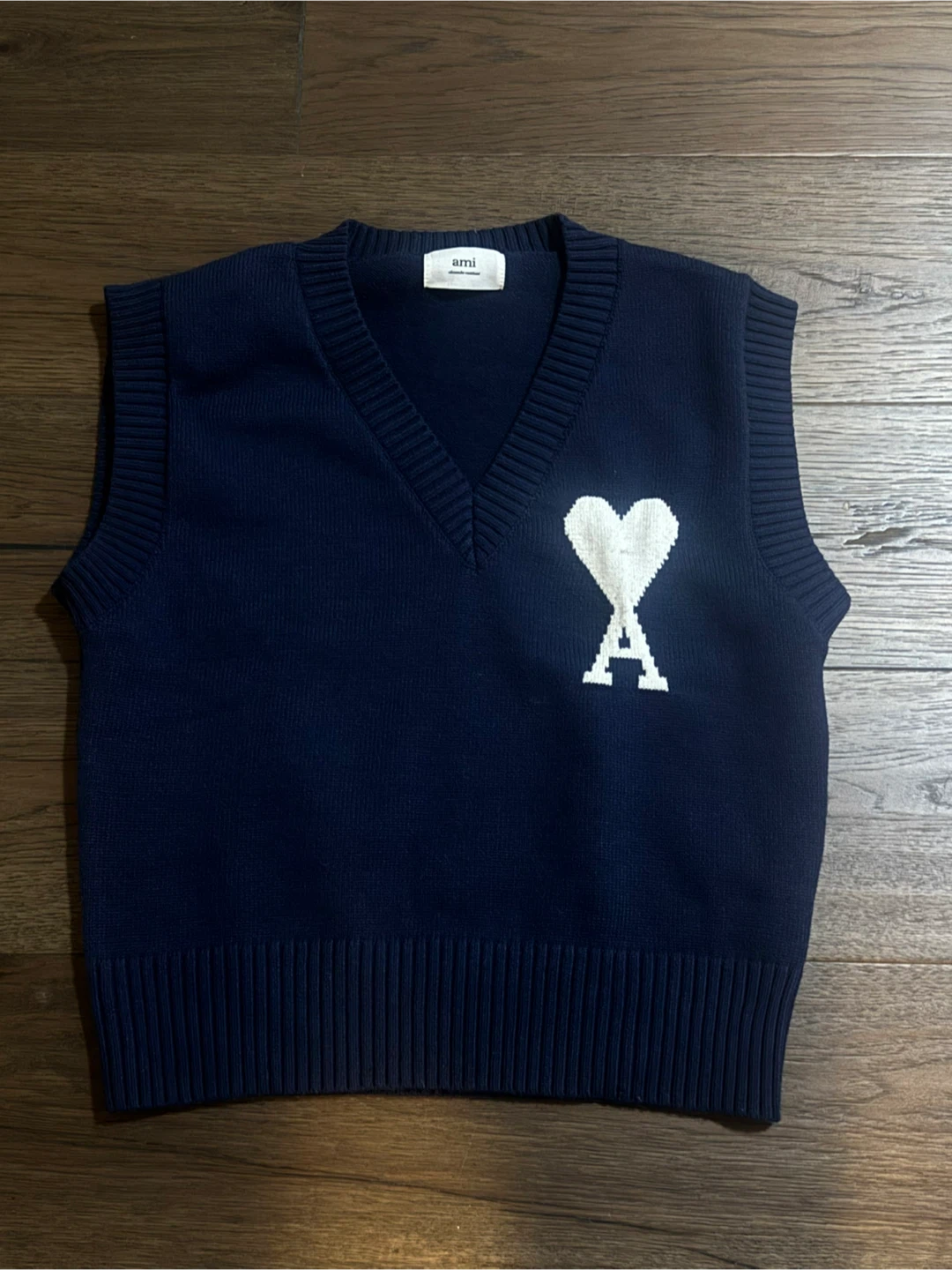 Ami Alexandre Mattiussi Navy Knit Vest