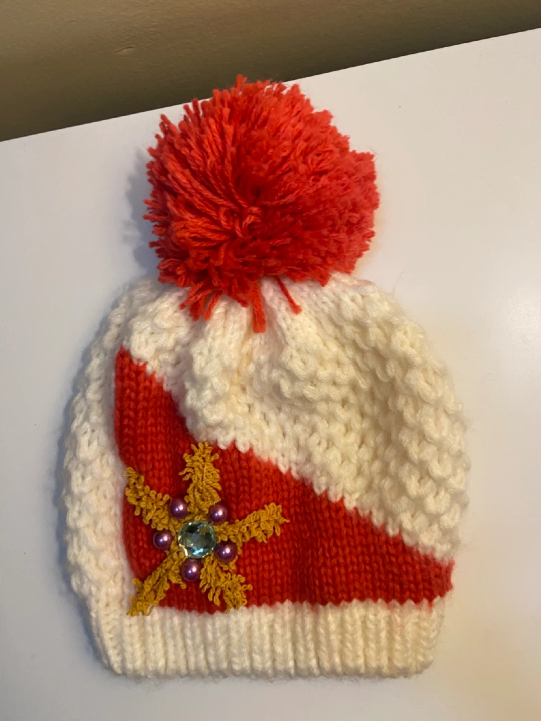 Hand-Knitted Toque with Pom Pom