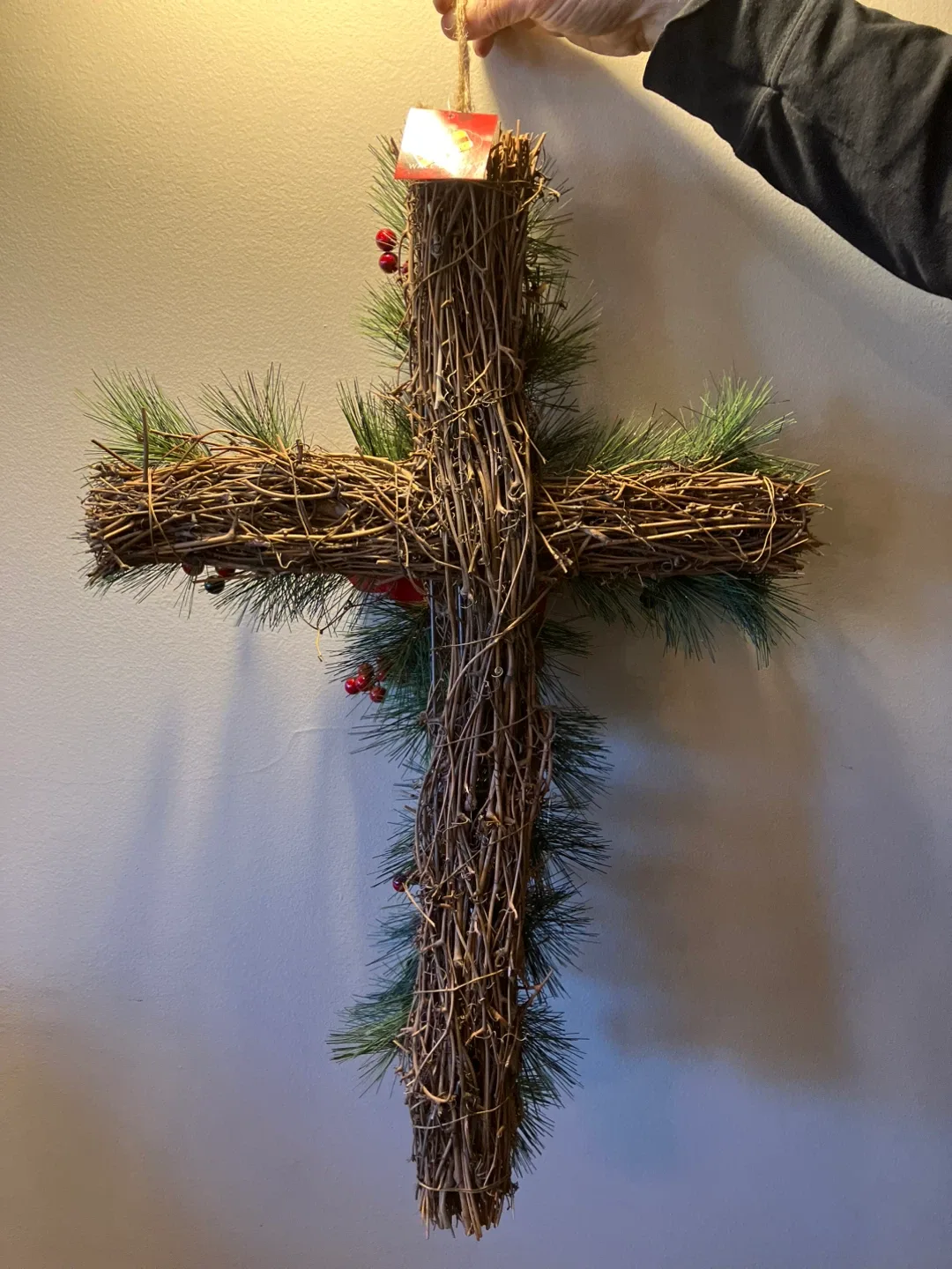 Wicker Cross Christmas Decoration image indicator(2)