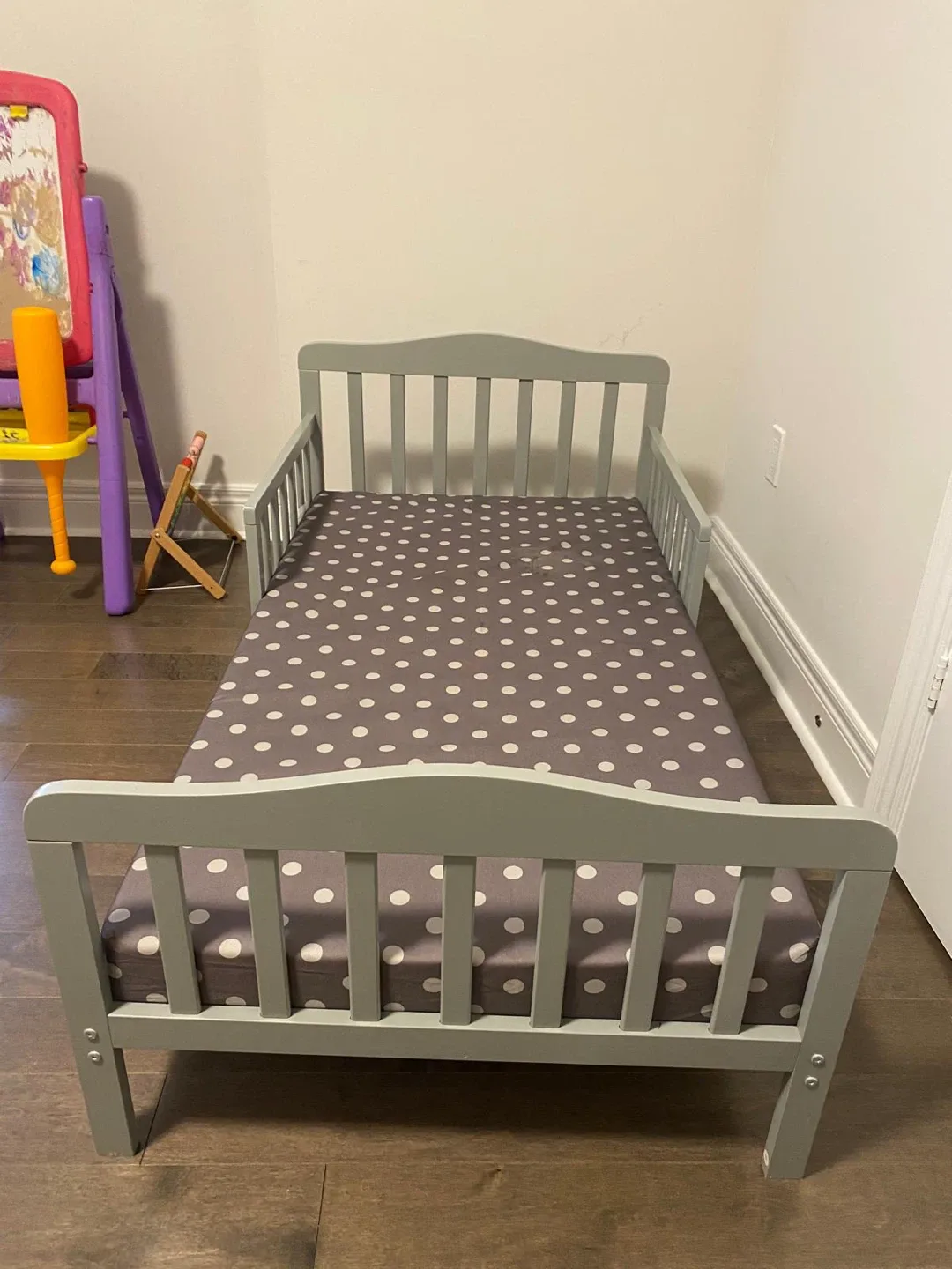 Grey Toddler Bed with mattress image indicator(2)