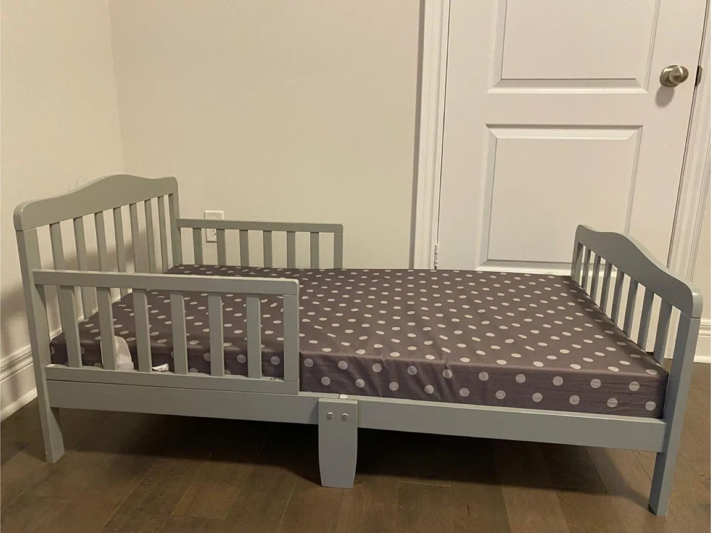 Grey Toddler Bed with mattress