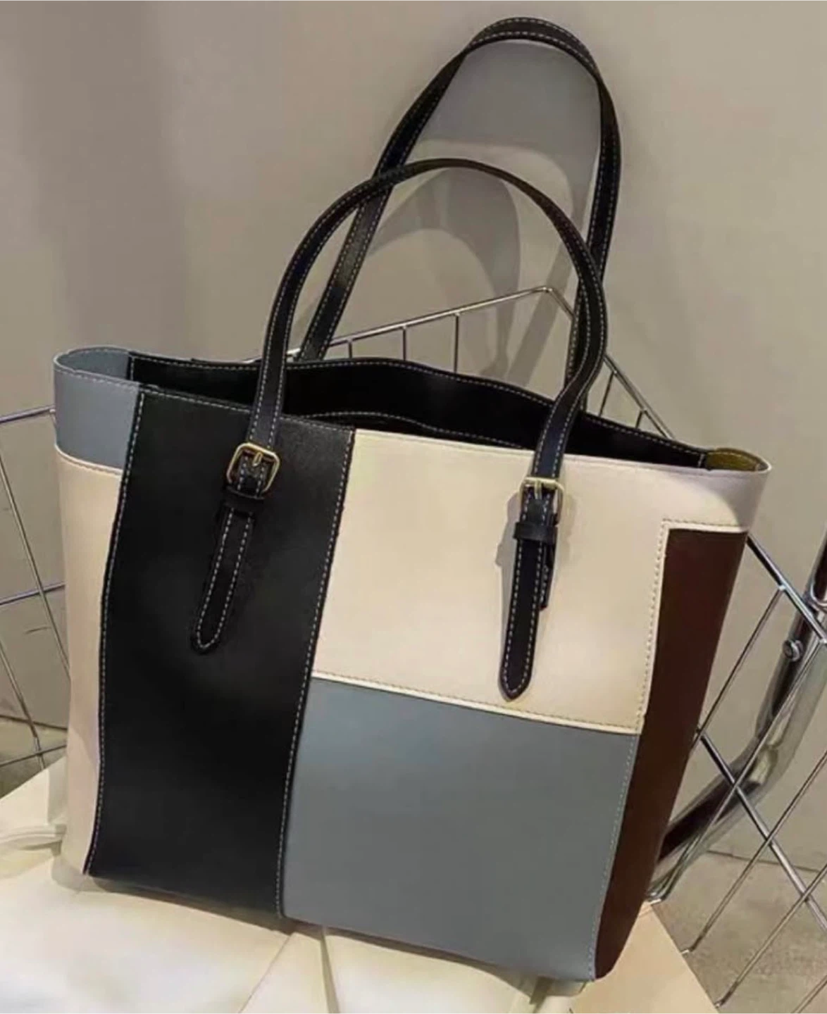 Colour Block Tote Bag