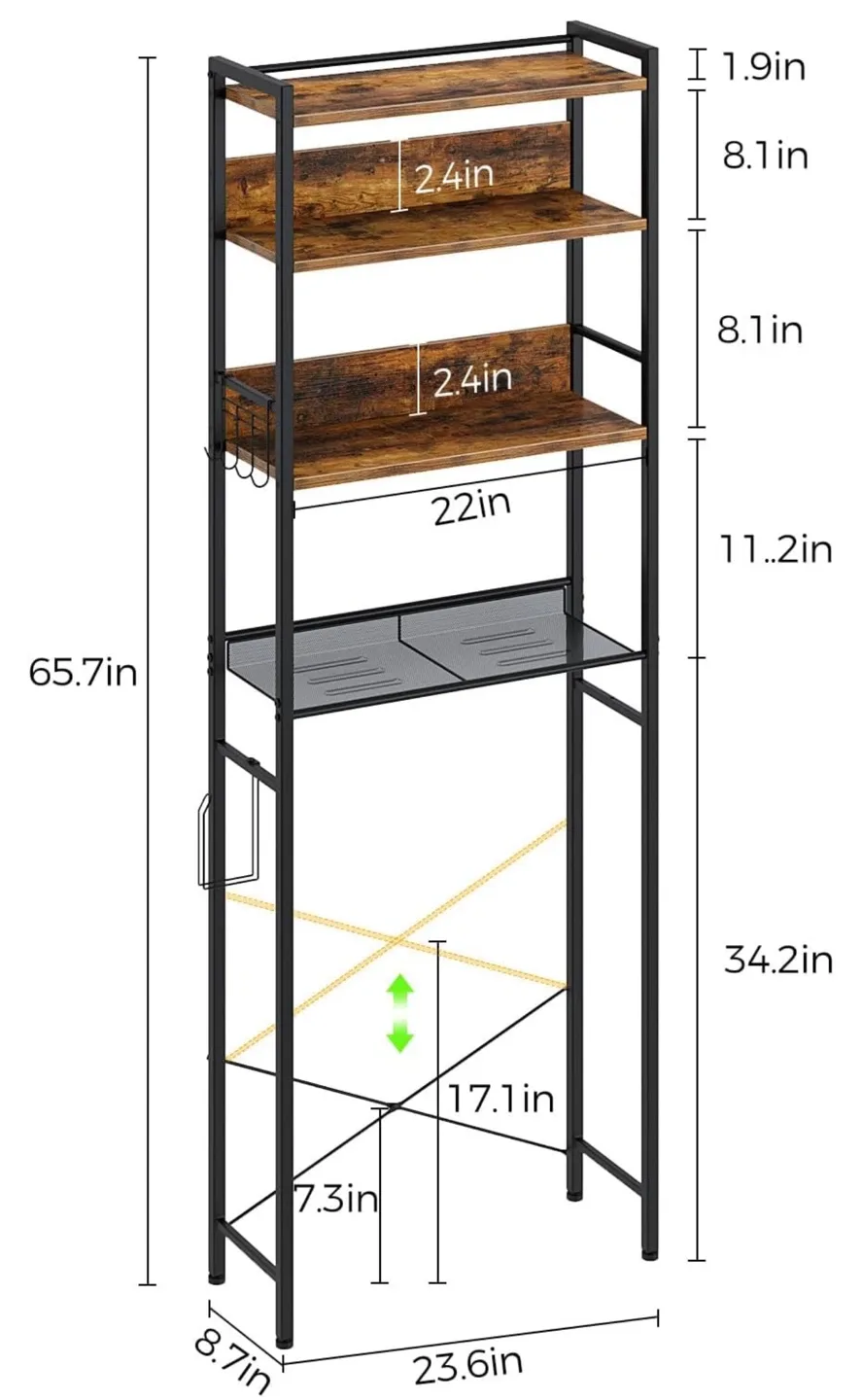 Over-the-Toilet Storage Rack image indicator(2)