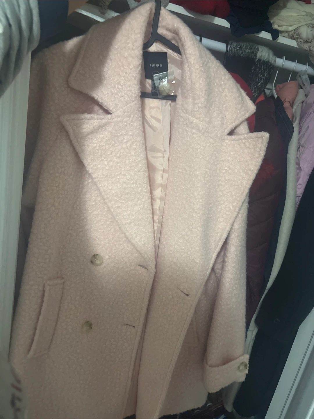 Forever 21 Pink Boucle Coat