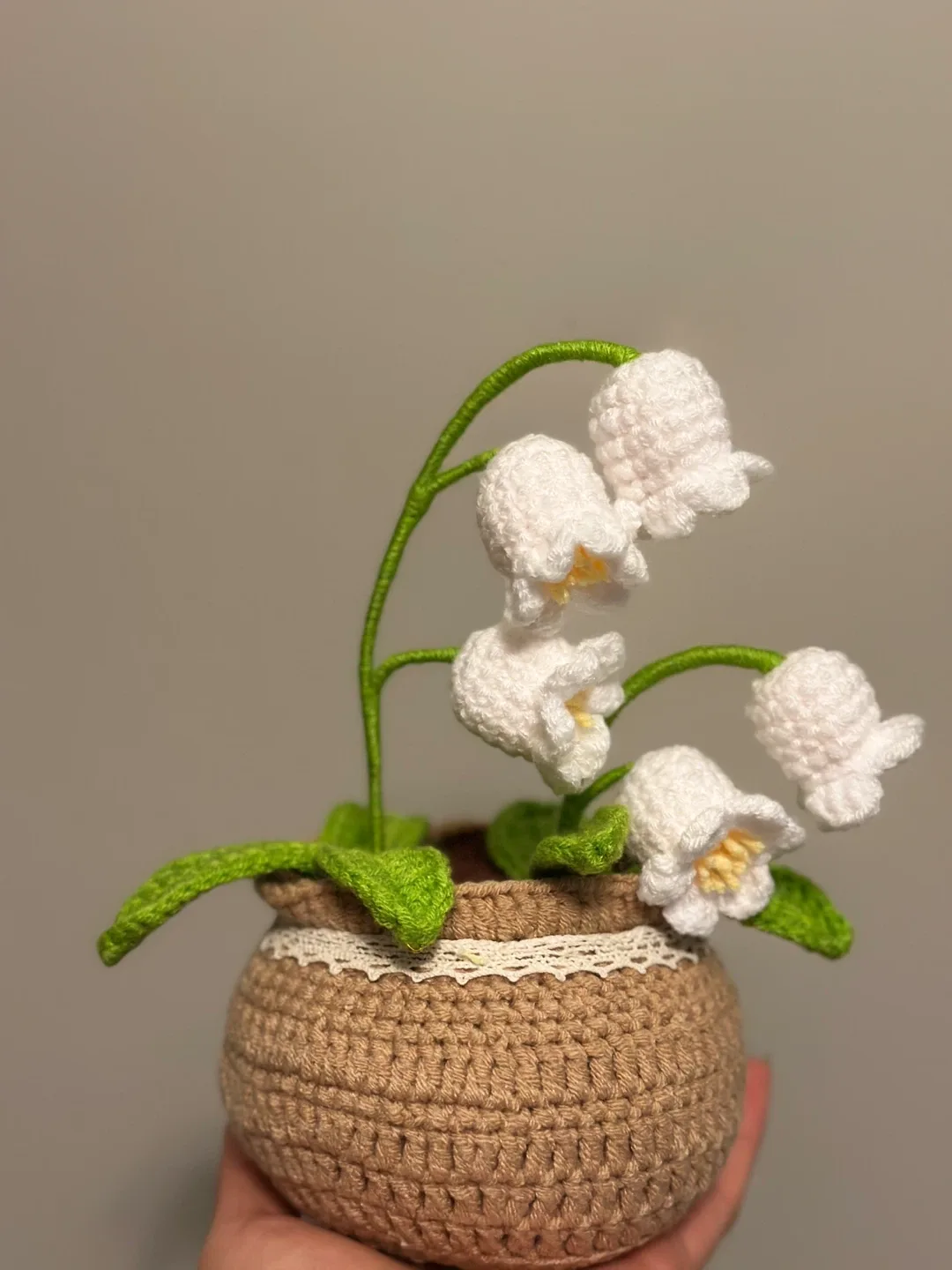 Crocheted Lily of the Valley Plant