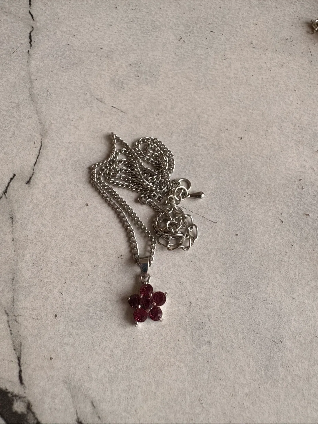 Ruby  Flower Pendant Necklace image indicator(2)