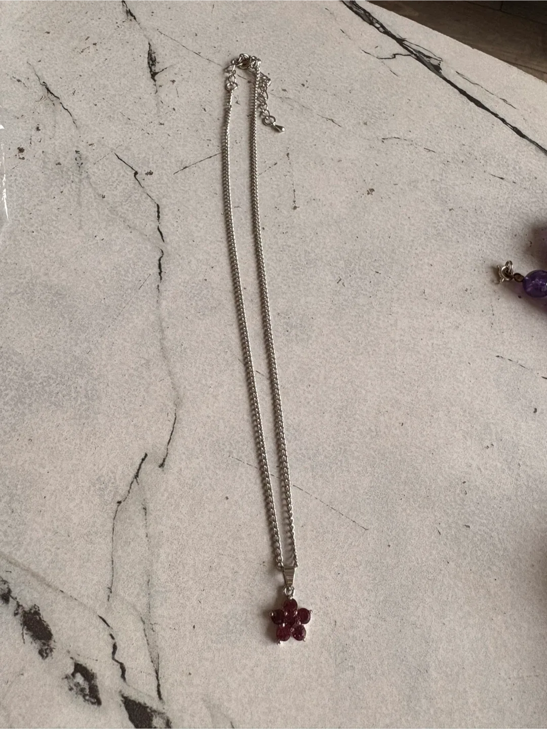 Ruby  Flower Pendant Necklace image indicator(6)