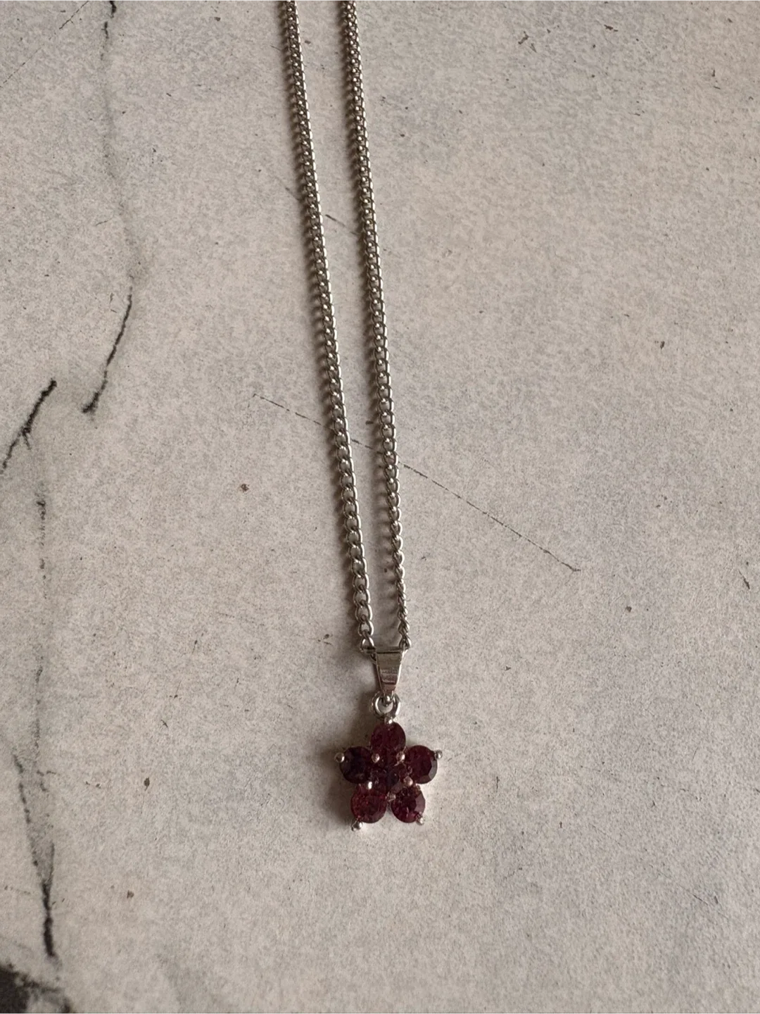 Ruby  Flower Pendant Necklace image indicator(4)