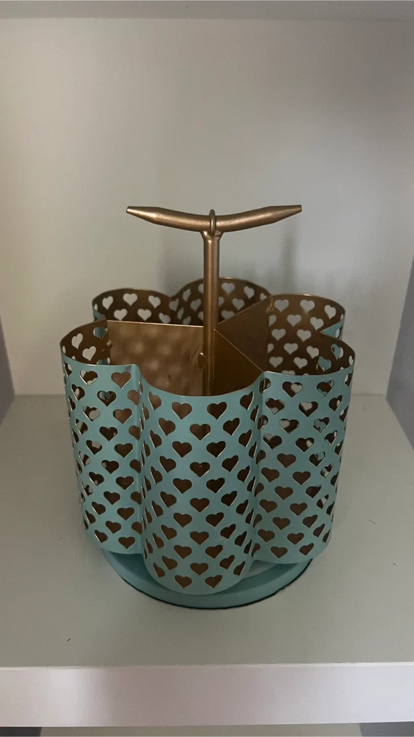 Turquoise Heart Cutlery Holder image indicator(2)