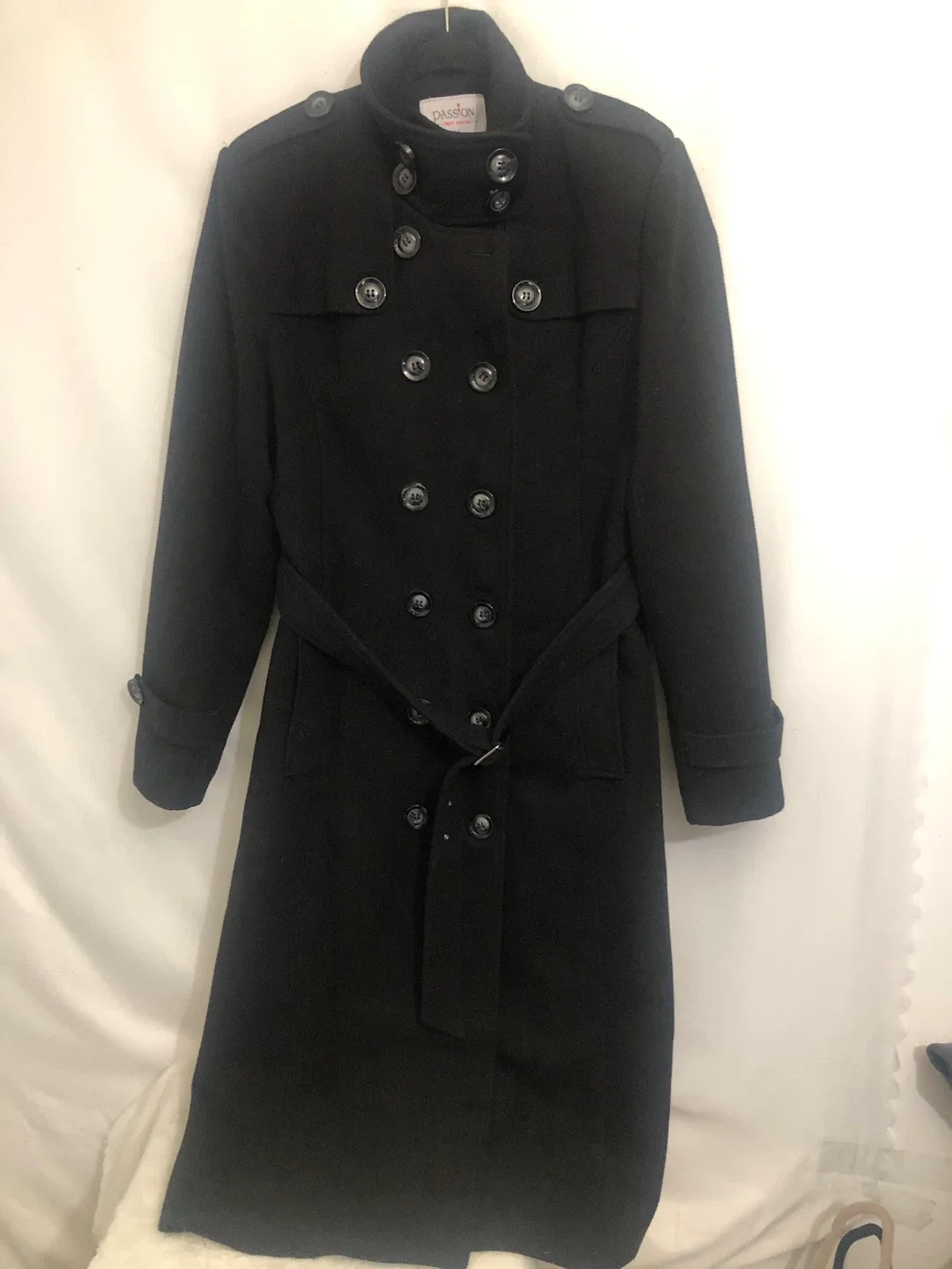 Women’s Long Black Wool Coat.