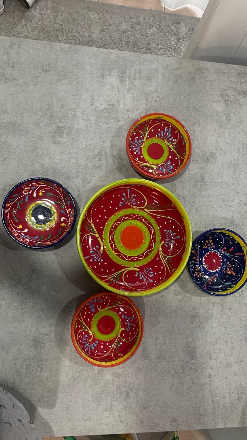 Hand-Painted Anoru Ceramics Bowls - Set of 5 thumbnail