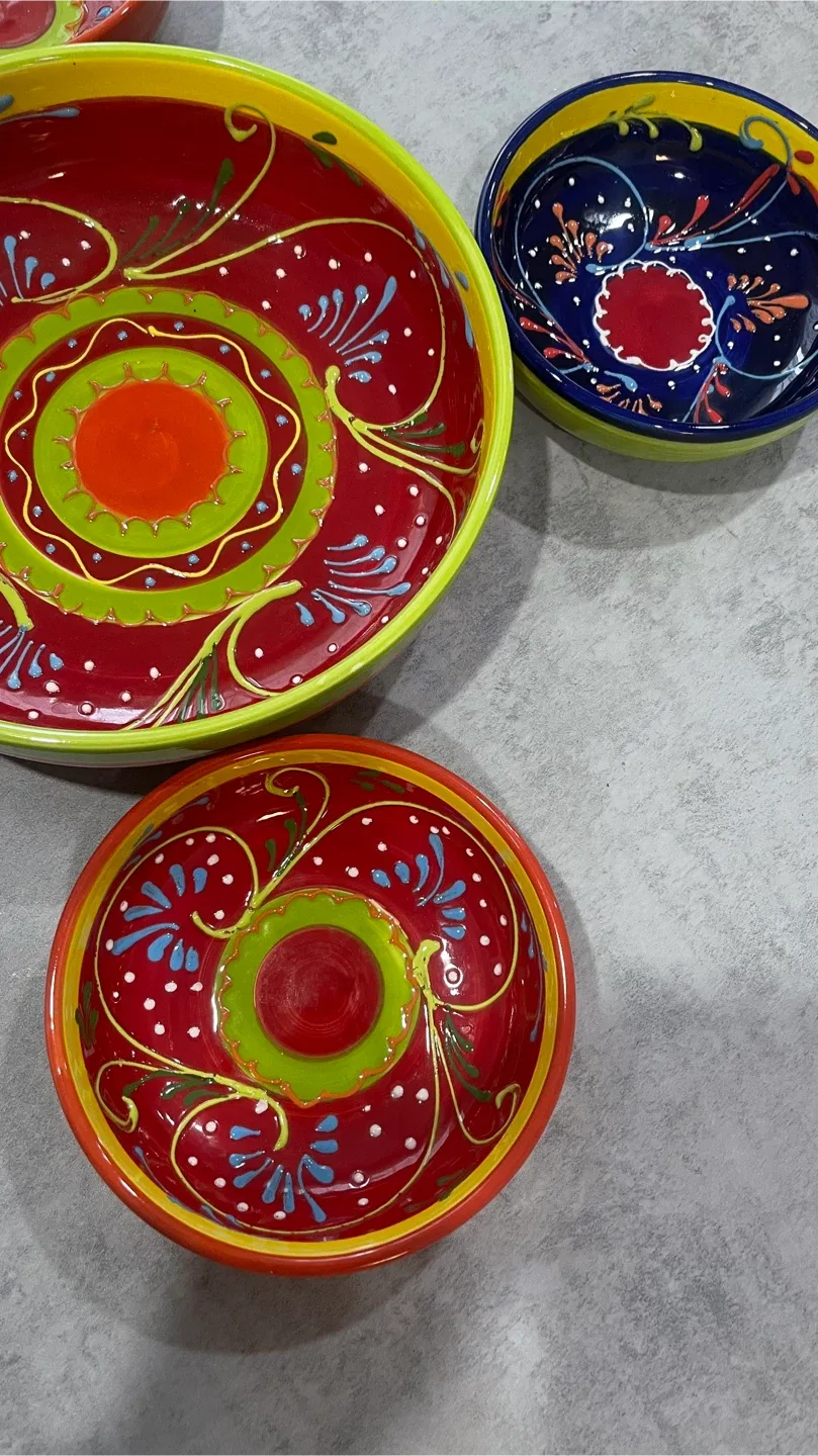 Hand-Painted Anoru Ceramics Bowls - Set of 5 image indicator(2)