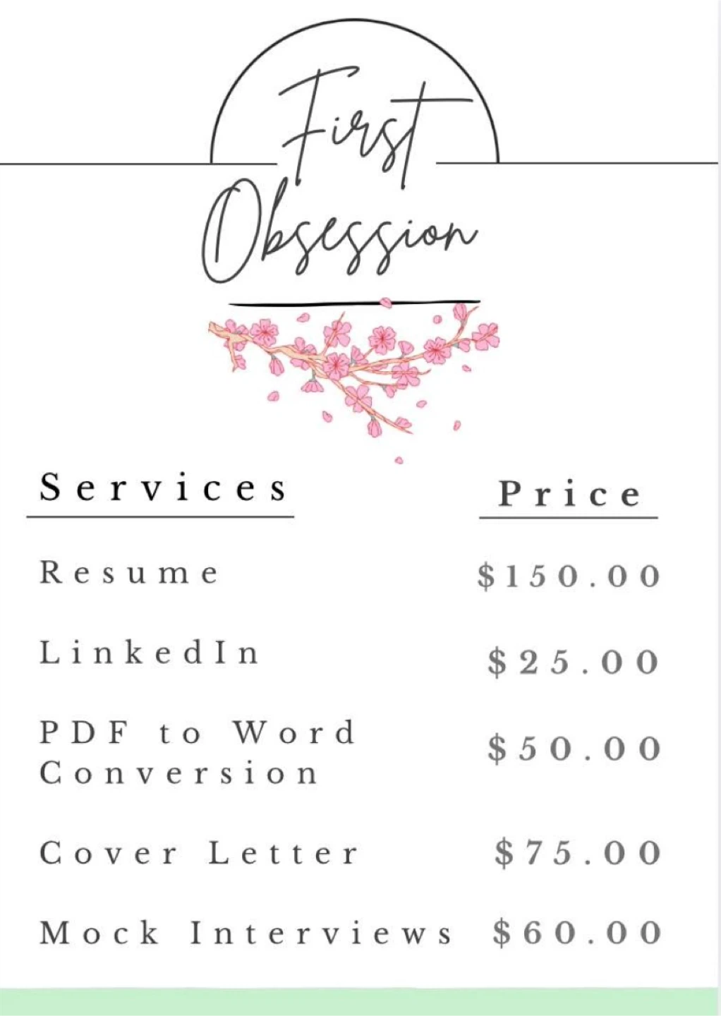 First Obsession Services: Resume, LinkedIn, More 🏆