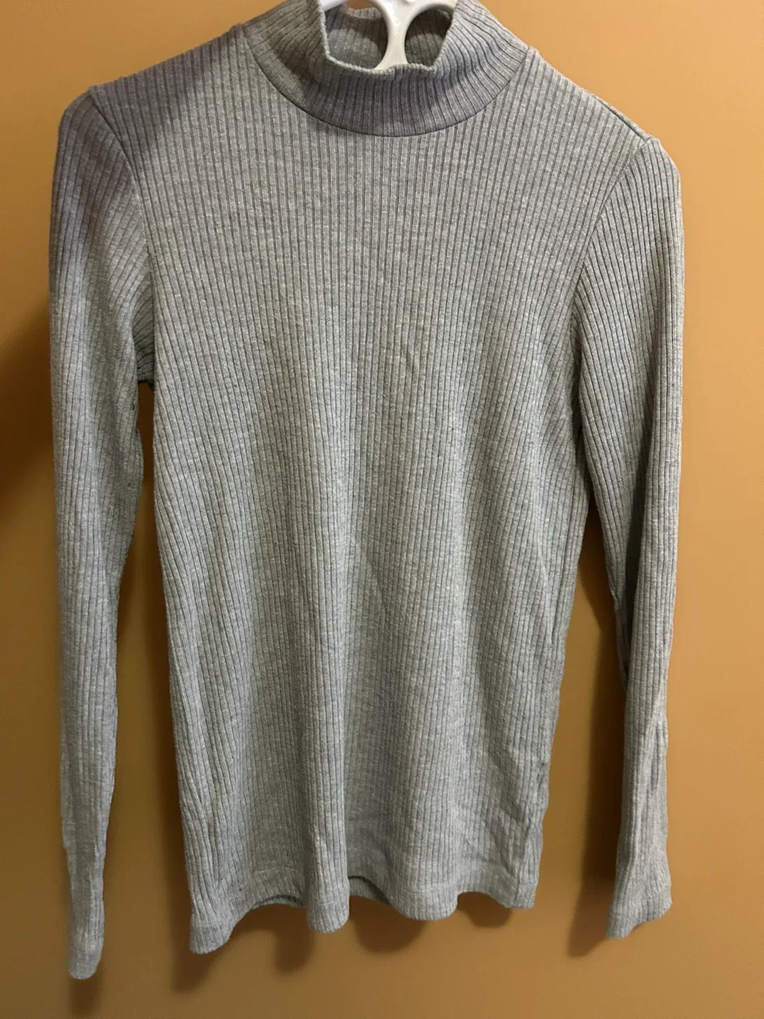 Ribbed Knit Mock Neck Long Sleeve Top image indicator(2)