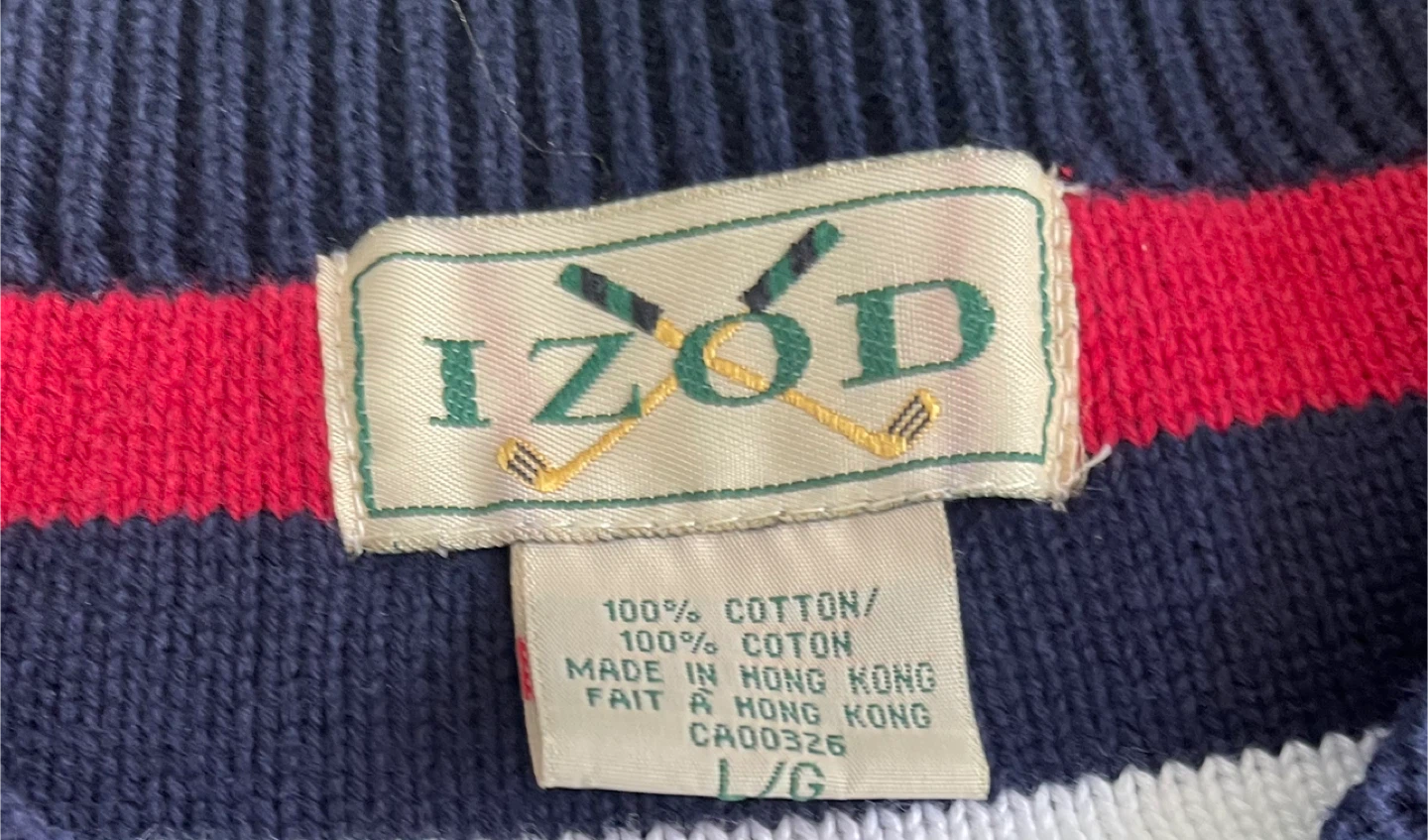***SOLD*** IZOD Cotton V-Neck Sweater - Size L/G - photo 2