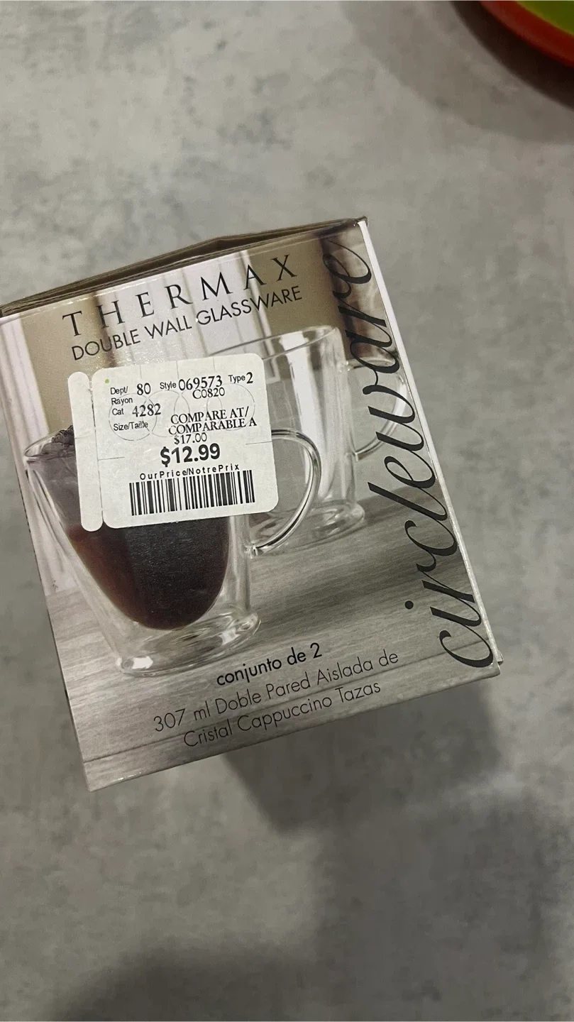 Thermax Double Wall Glassware Cappuccino Mugs - Set of 2 image indicator(2)